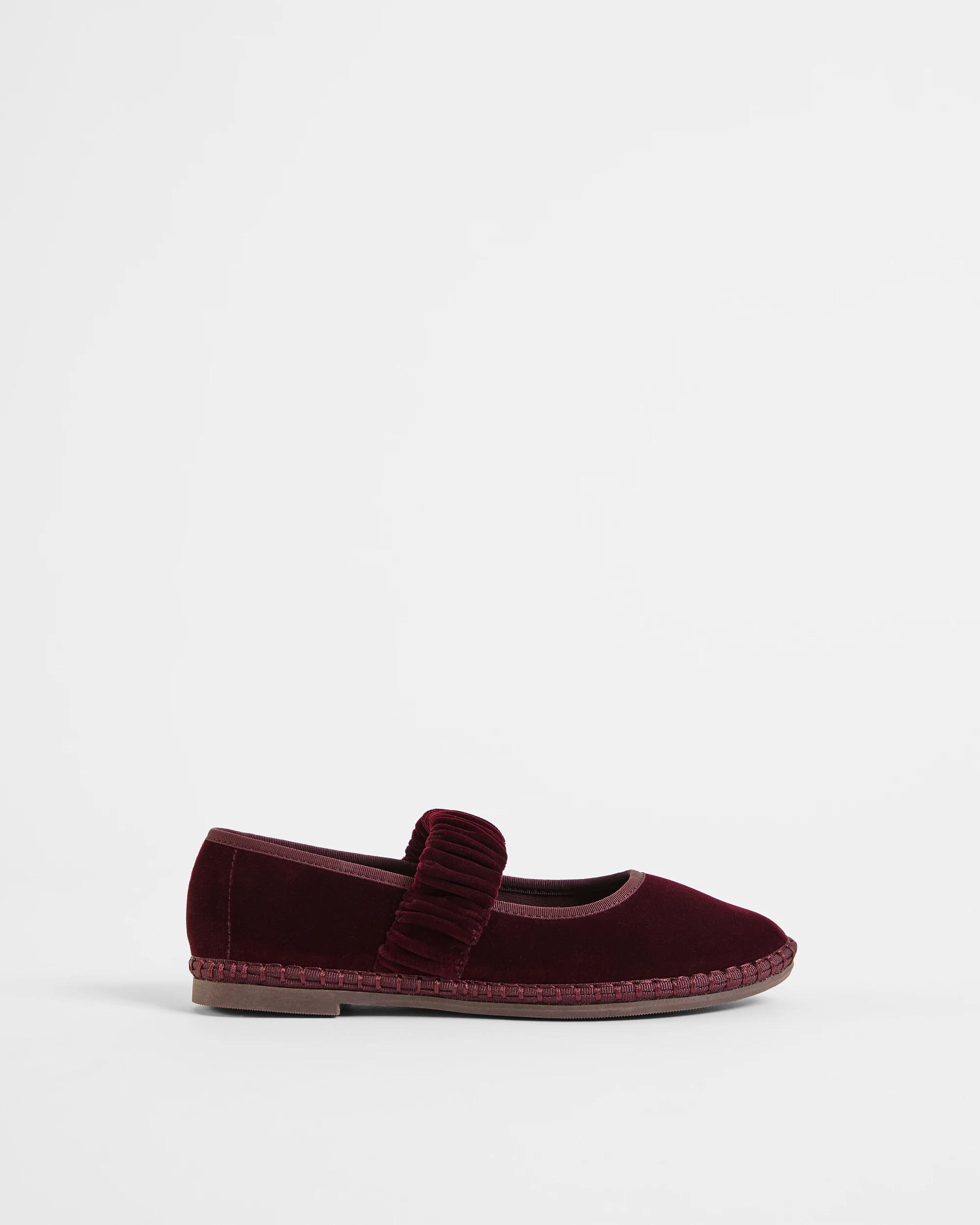 1 Target Woman Velvet Mary Jane Ballet Flats - Suzette BURGUNDY, 1 of 3
