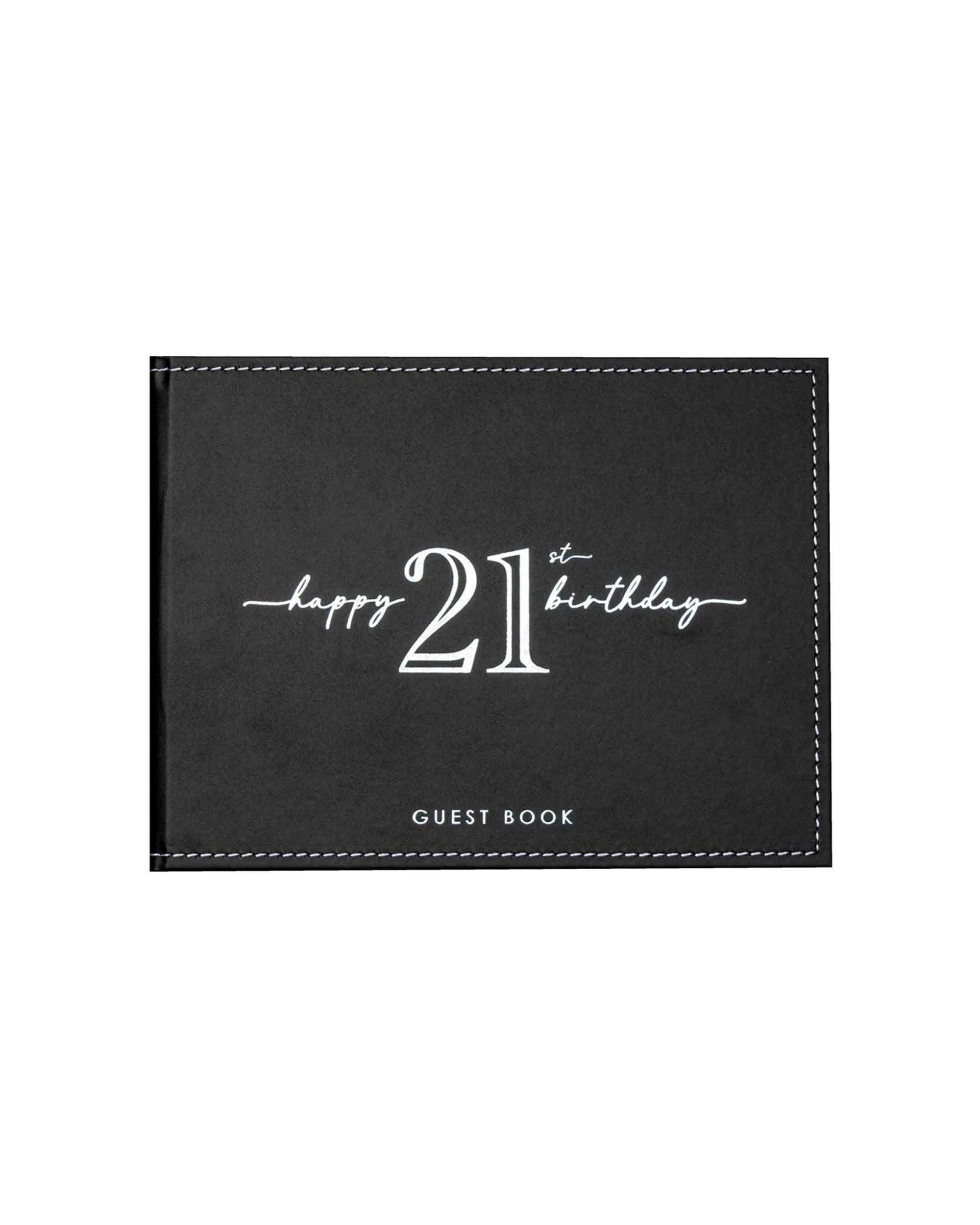 1 Guest Book Vinyl 21st Birthday Party Signature Pad Novelty Keepsake Black 23cm
 - Black, 1 of 3