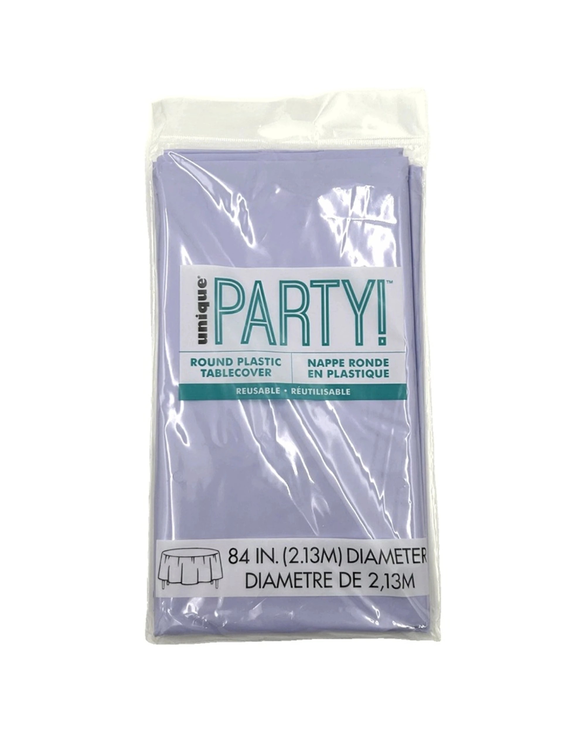 1 Meteor Party Round Table Cover Tableware 213cm Durable Reusable Plastic Lavender - Purple, 1 of 1