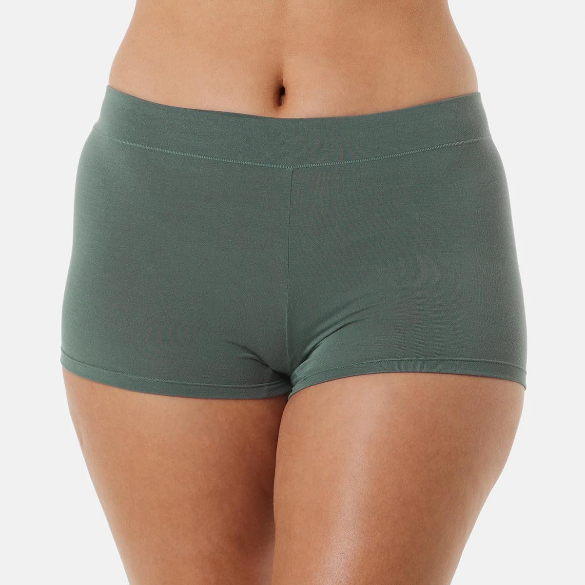 3 3 Pack Bamboo Blend Boyshort Briefs SMOKY GREEN, SILVER MARLE, SHADOW NAVY, 3 of 8