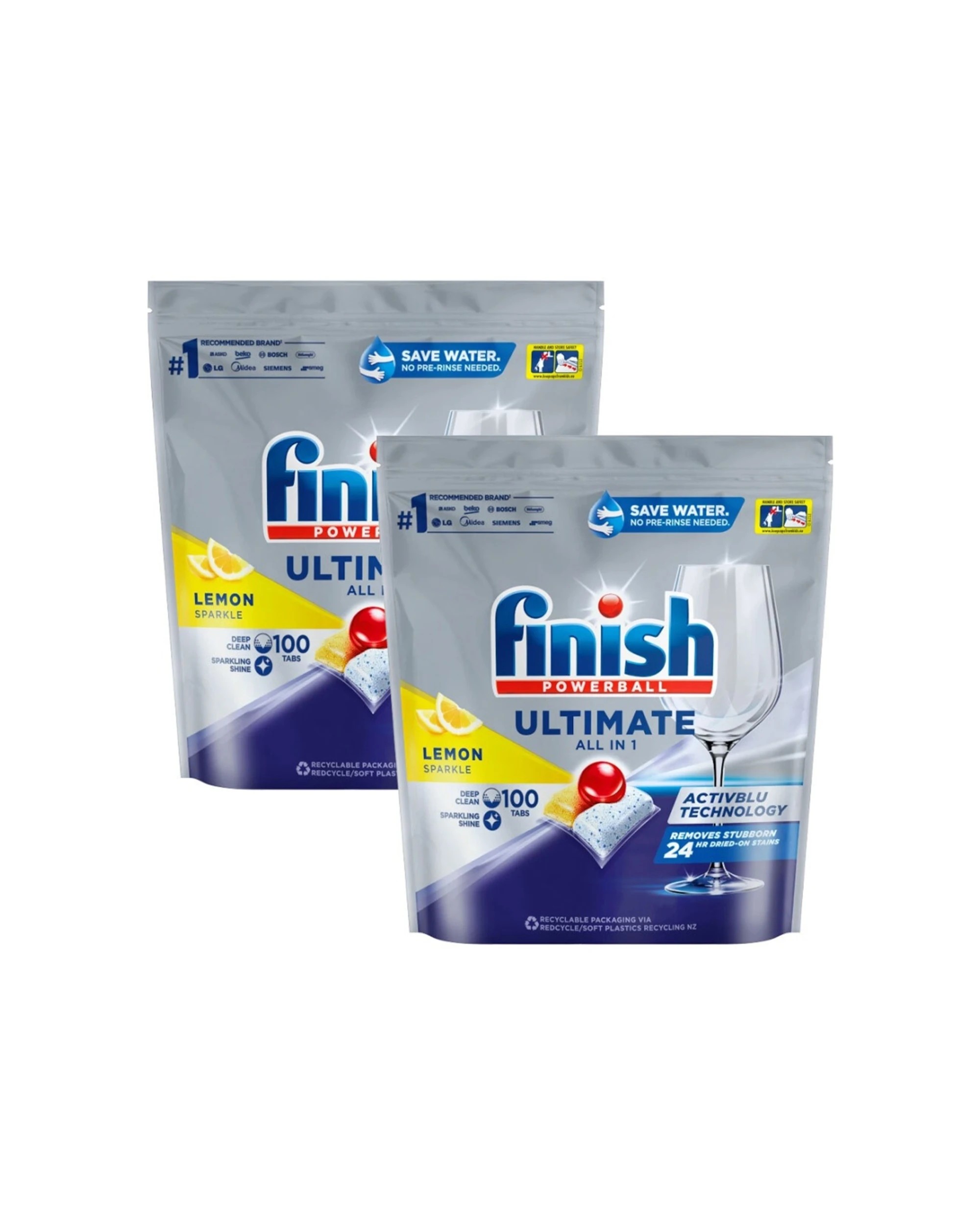 1 Finish Powerball Ultimate All-in-One Dishwasher Tablets Lemon Sparkle 200pc, 1 of 7