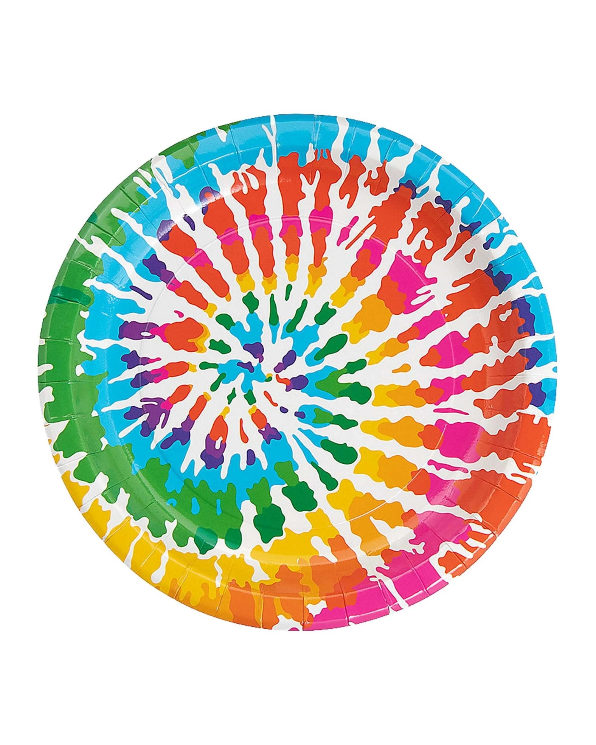 1 Fun Express Tie Dye Swirl Small Paper Plates Pack of 8 - Multi, 1 of 1