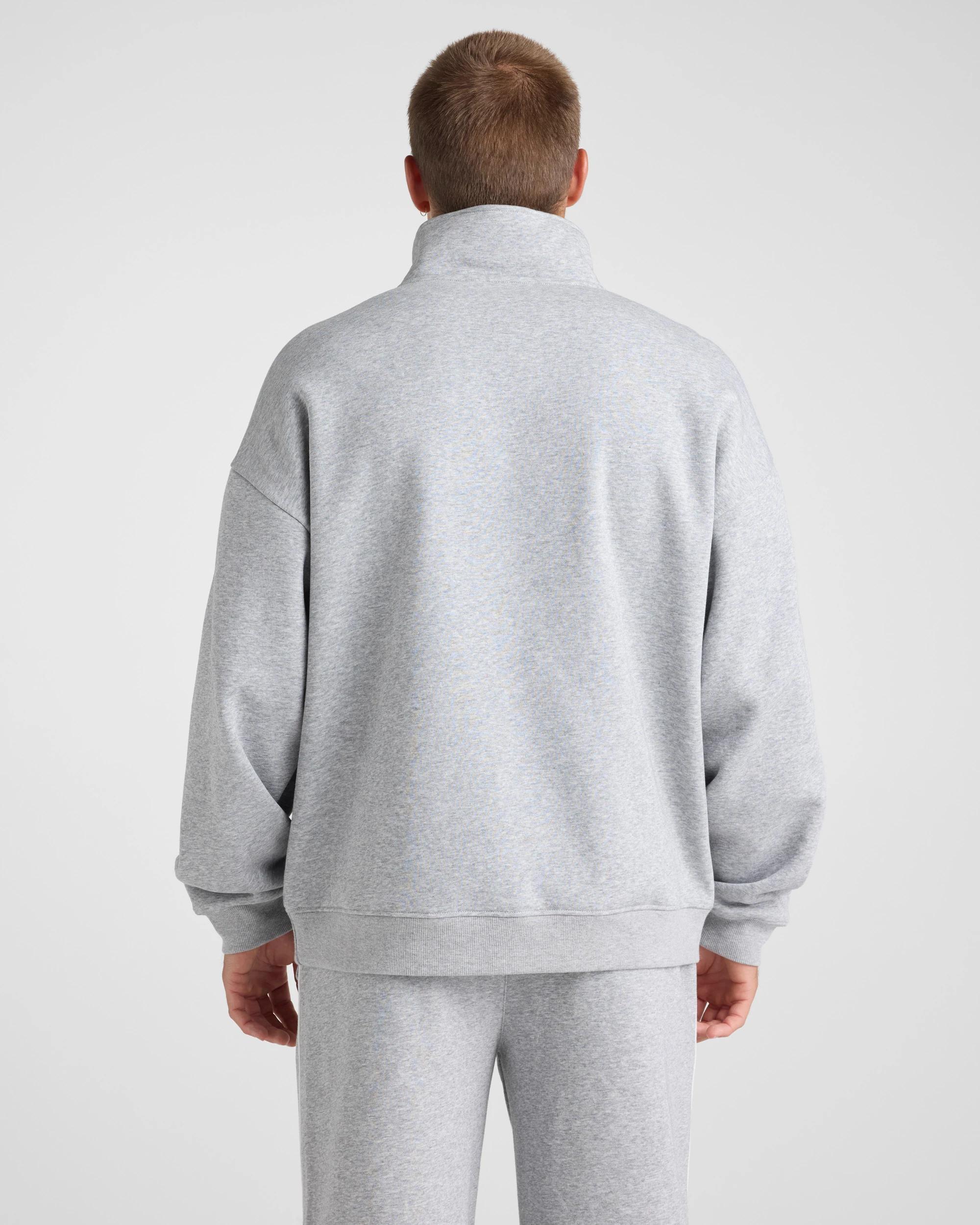 2 Lonsdale London Relaxed Sport Quarter Zip - Grey Marle GREY MARLE, 2 of 5
