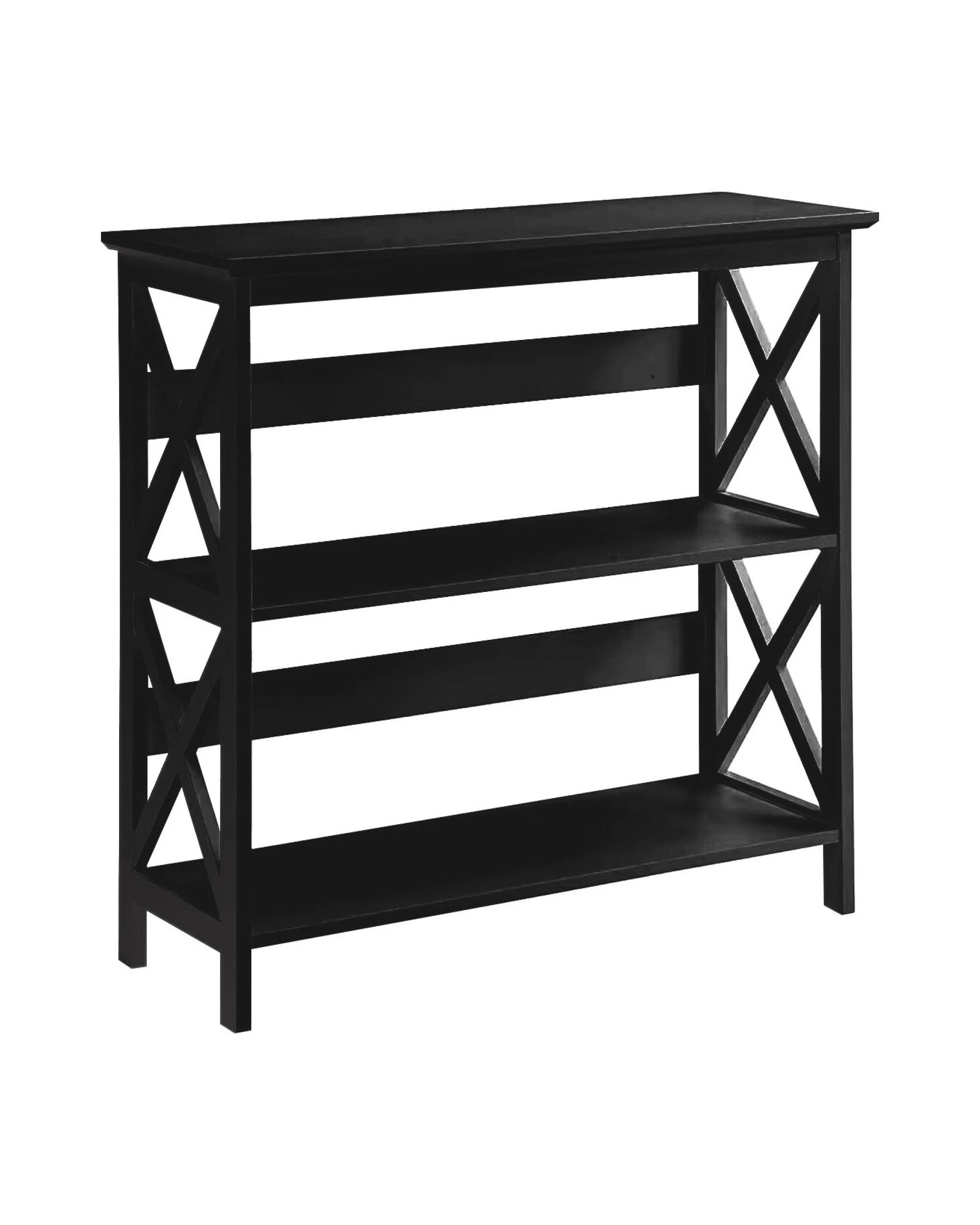 1 Sarantino Lucas 3-tier Bookshelf Display Rack In Black, 1 of 10
