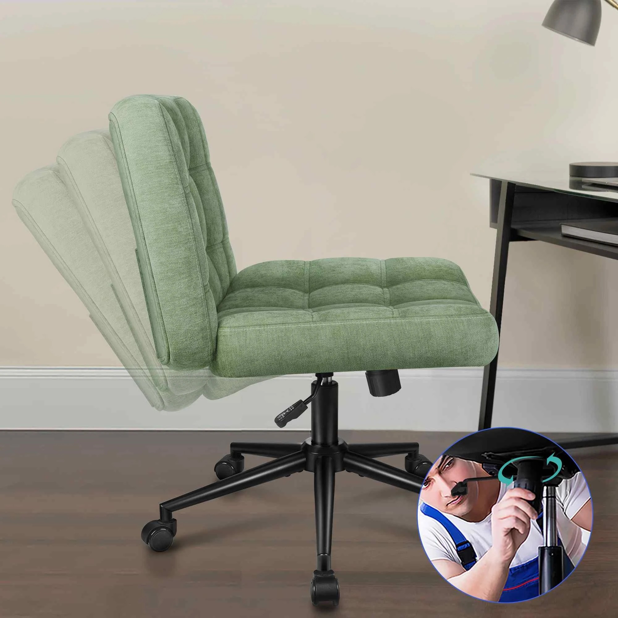 5 Alfordson Office Desk Chair Computer Armless Wide Seat Mid Back - Green, 5 of 10