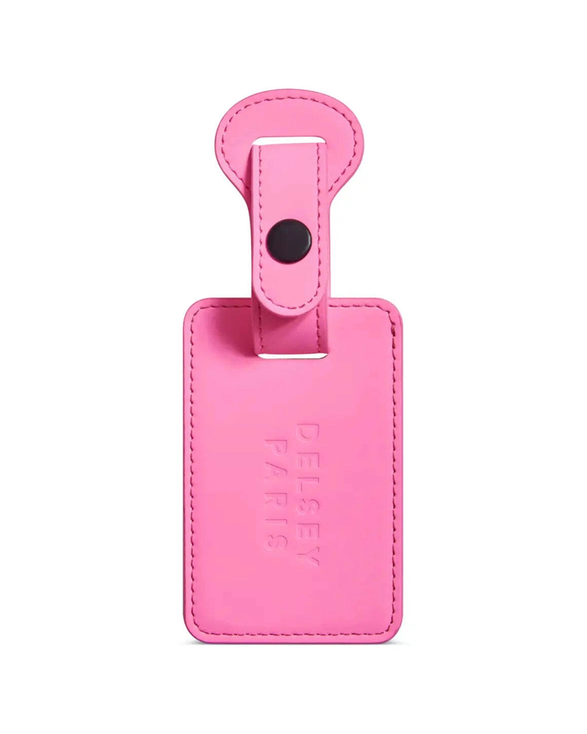 1 Delsey 1946 Suitcase Tag Durable Travel Luggage Identifier with Strap - Pink, 1 of 3