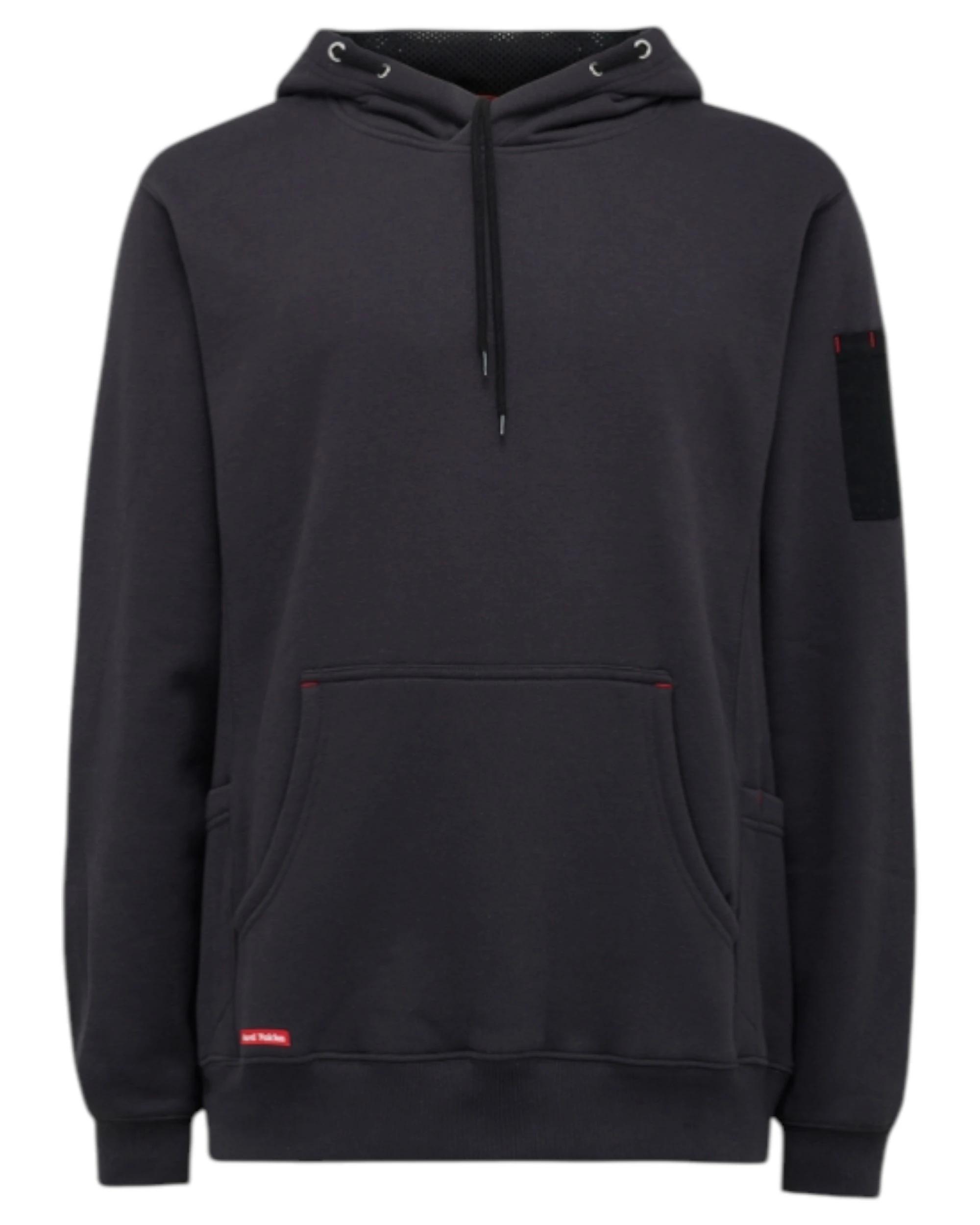 1 Hard Yakka Mens Brushed Fleece Hoodie Jumper Charcoal CHARCOAL, 1 of 10