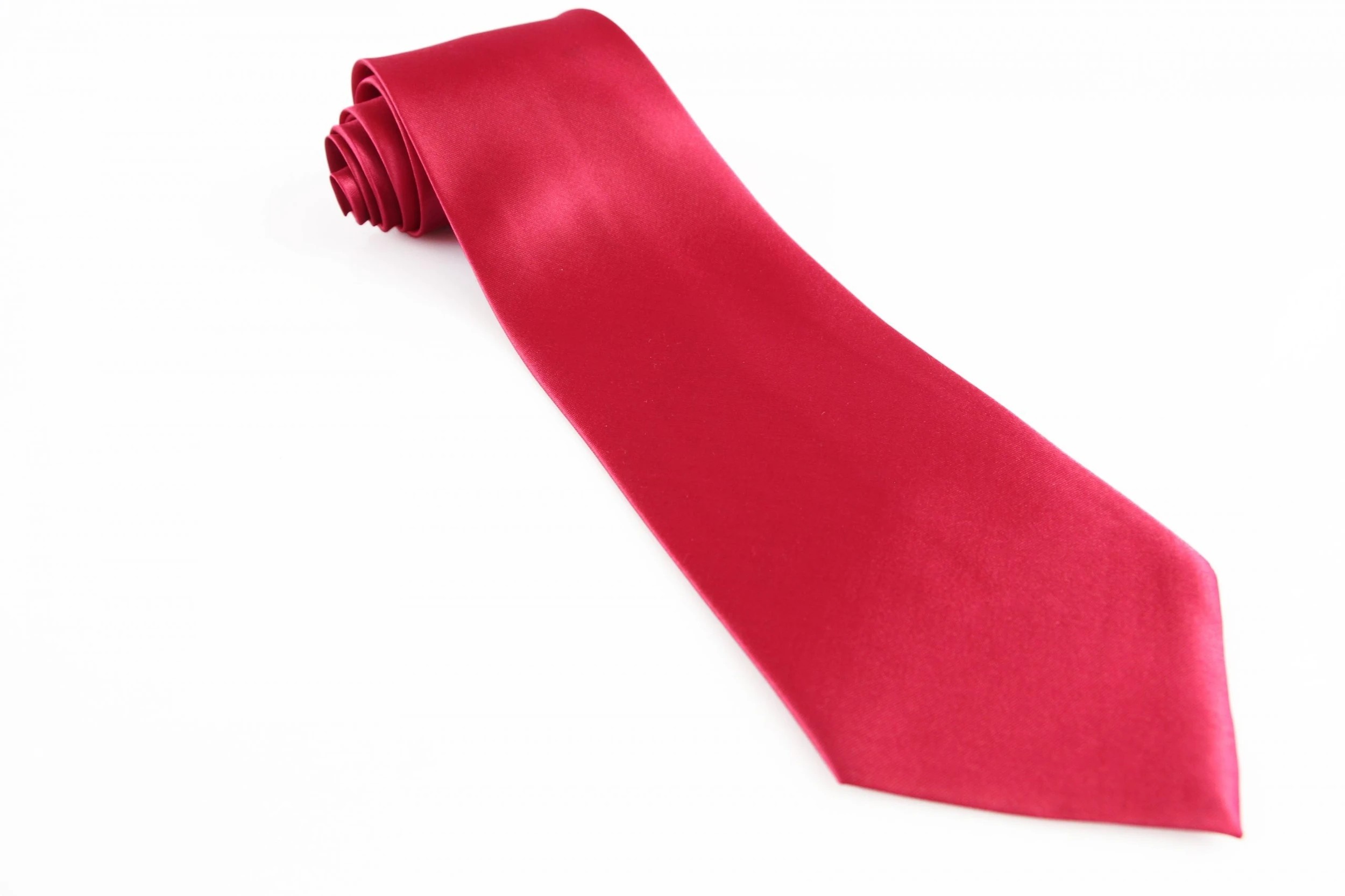3 Zasel Mens Dark Red 10cm Plain Neck Tie - Red, 3 of 5
