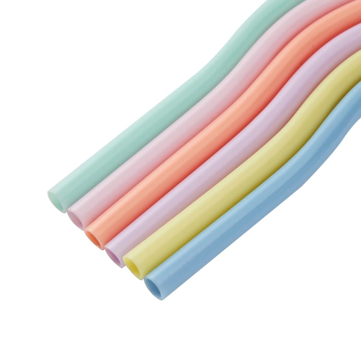 2 6 Piece Pastel Reusable Wavy Straws, 2 of 4