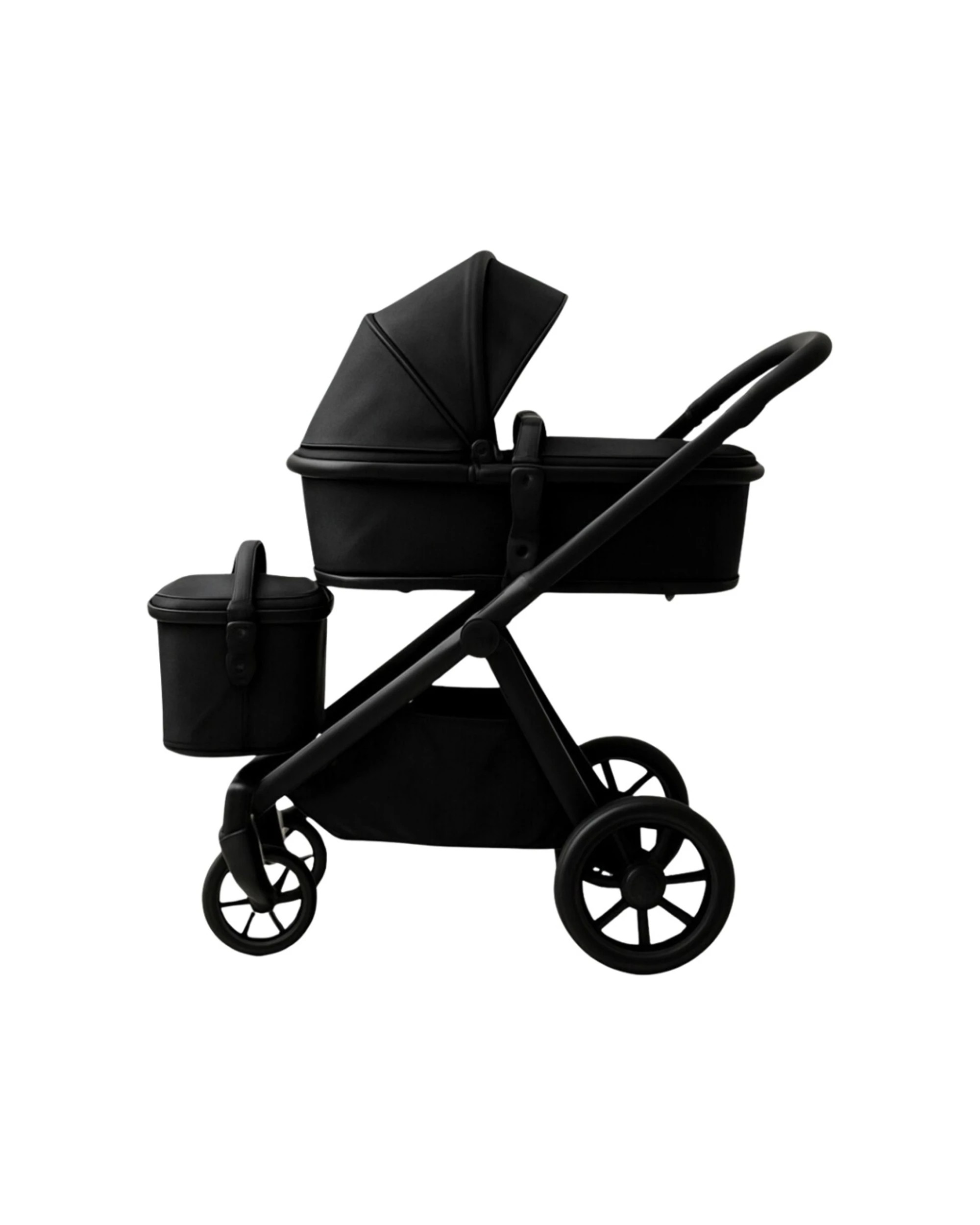 2 Babystudio The Tribe Double Pram Frame With 2 Carrycot Toddler Seats Lightweight - Black, 2 of 3