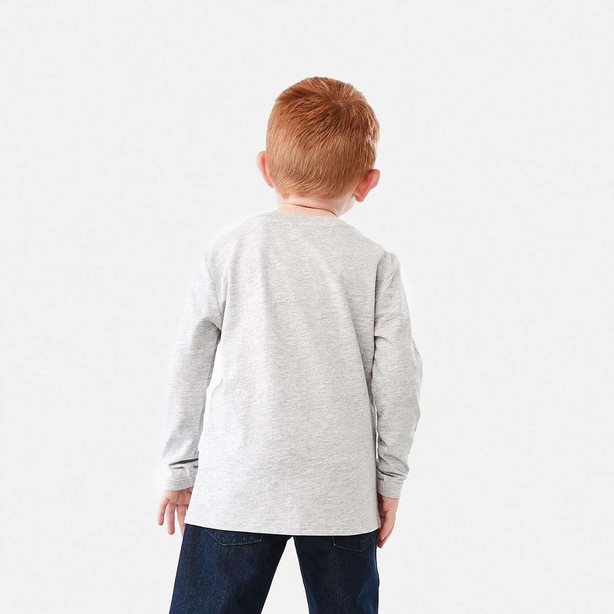 2 Long Sleeve Print T-shirt Grey Dino, 2 of 8