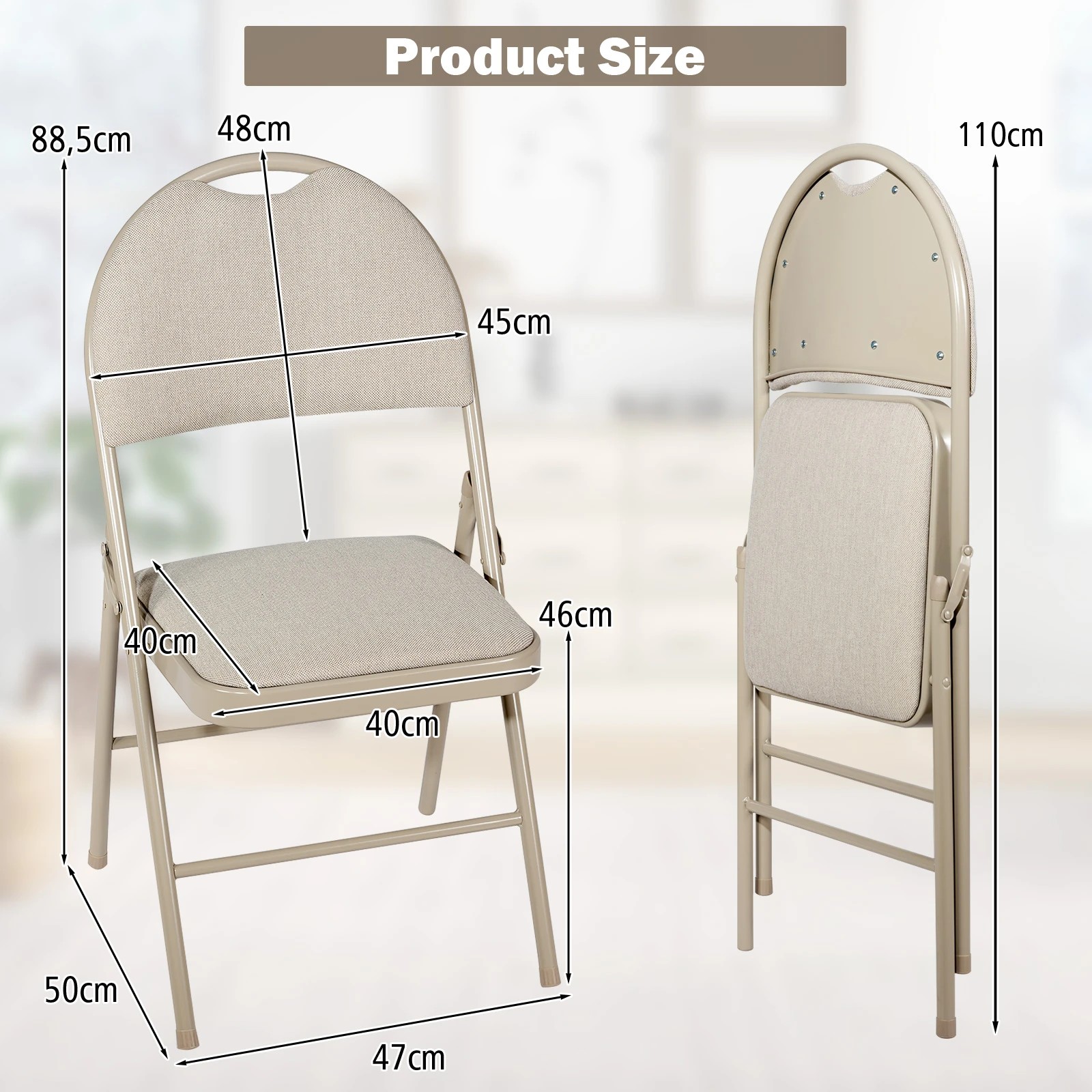 7 Costway 6x Folding Dining Chairs Portable Side Kitchen Chairs, 7 of 10