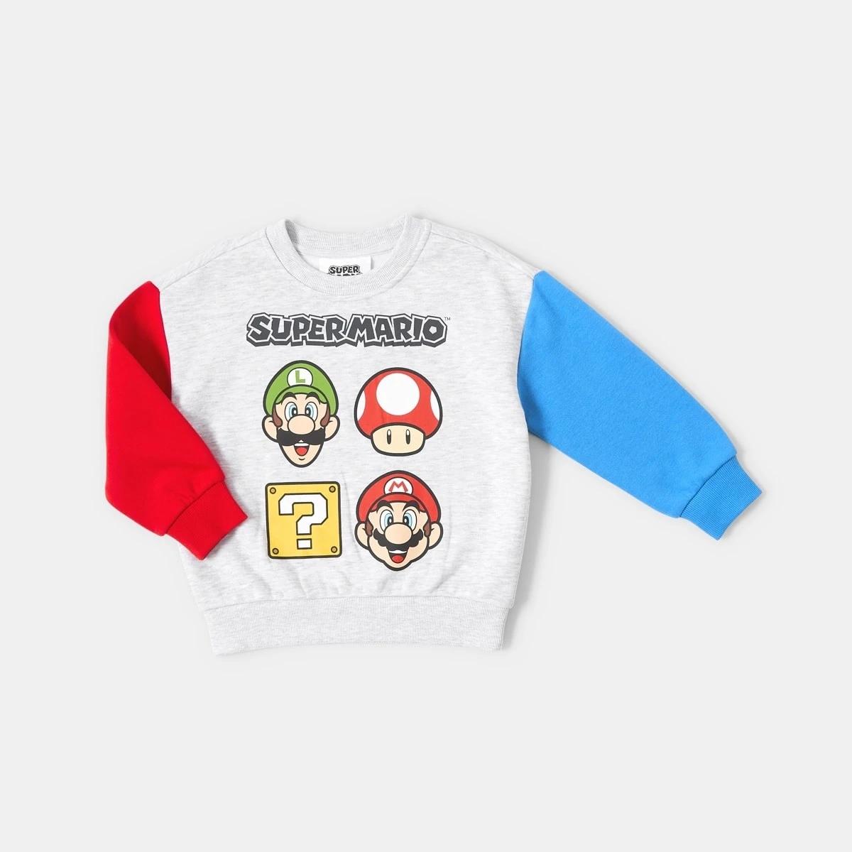 7 Super Mario License Print Crew Neck Sweatshirt Mario, 7 of 8