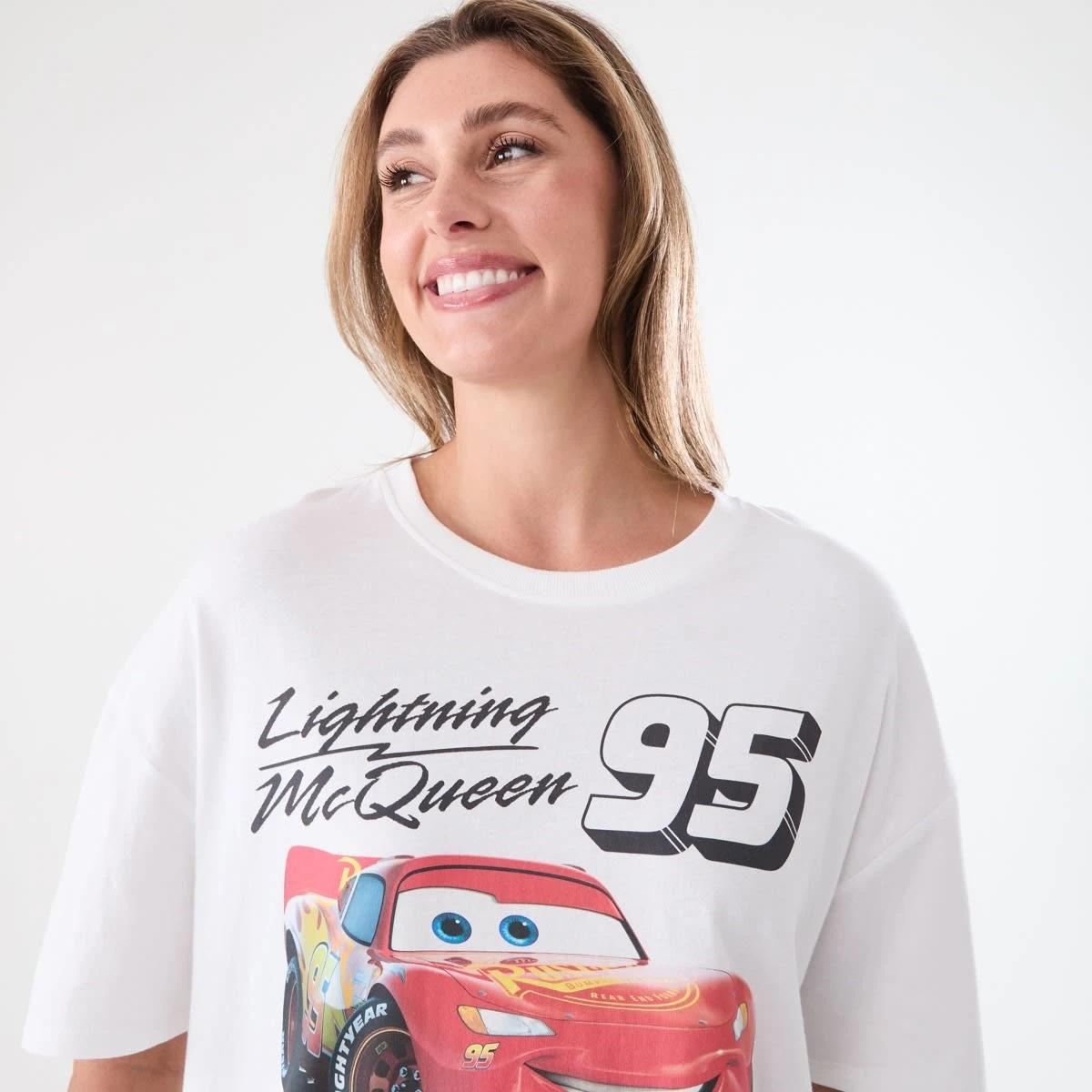 4 Cars Lightning McQueen License Short Sleeve T-shirt CARS WHITE, 4 of 5