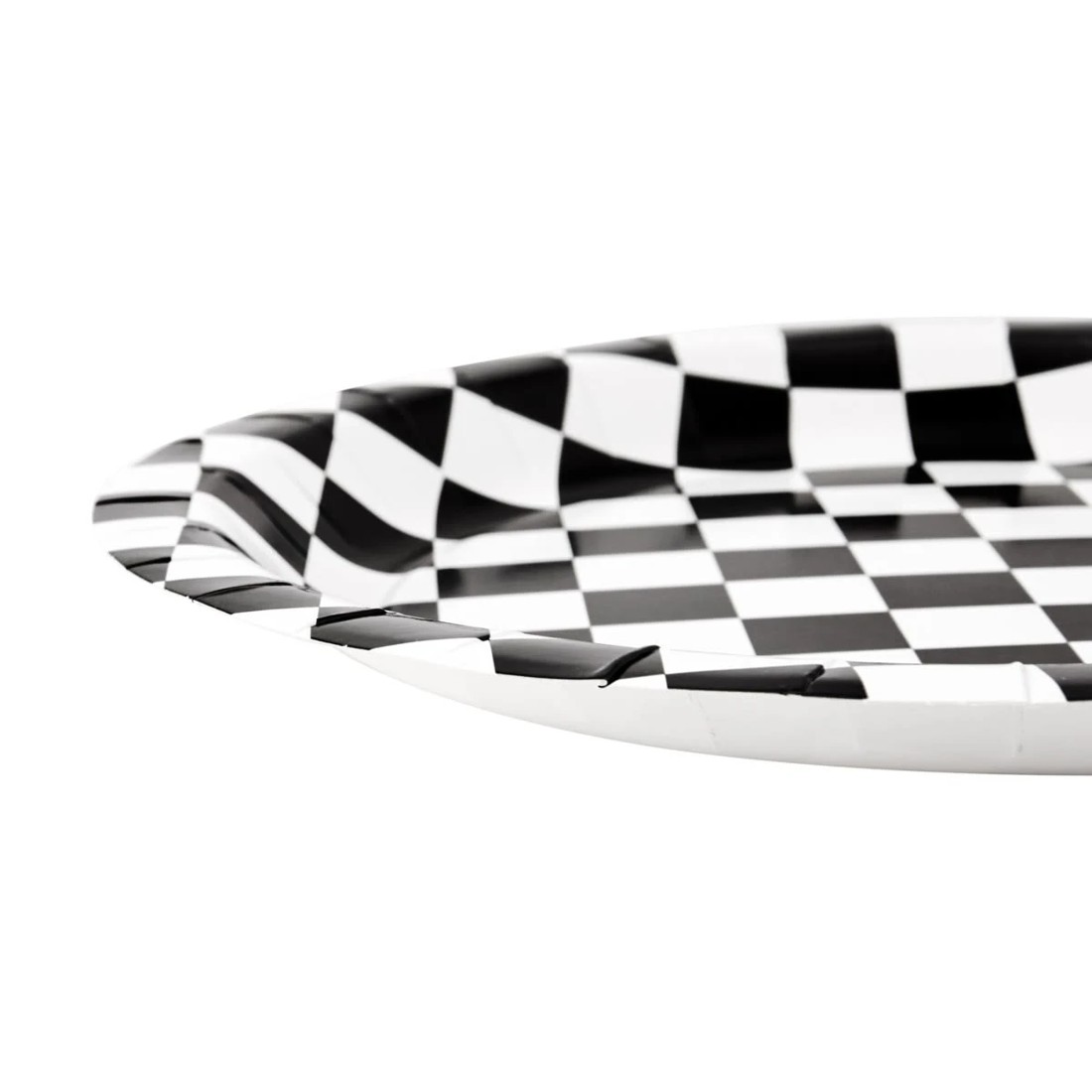 3 16 Piece Black and White Checkered Paper Plates, 3 of 4