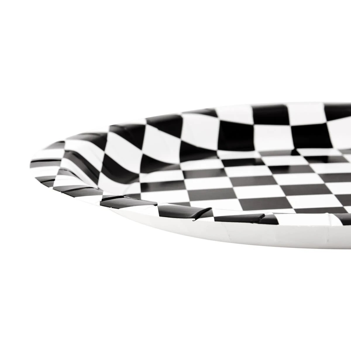 3 16 Piece Black and White Checkered Paper Plates, 3 of 4