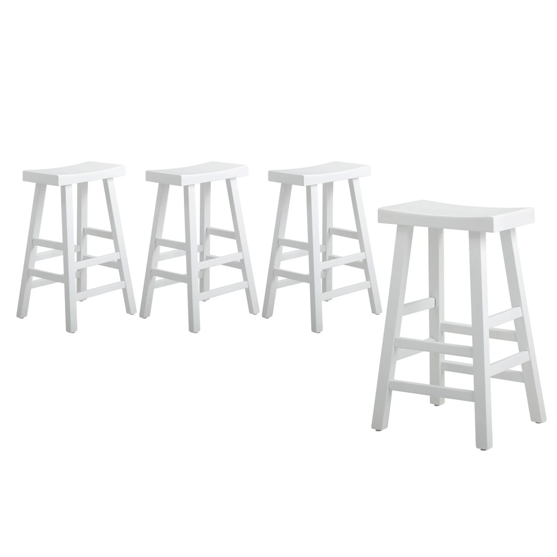 1 Oikiture 4x Bar Stools - White, 1 of 9