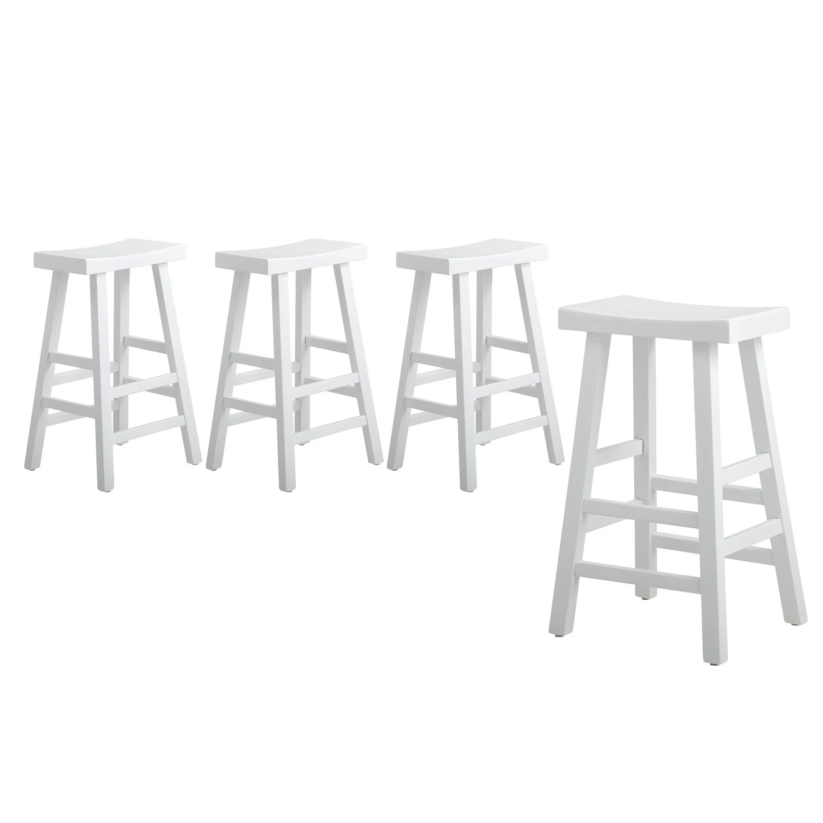 1 Oikiture 4x Bar Stools - White, 1 of 9