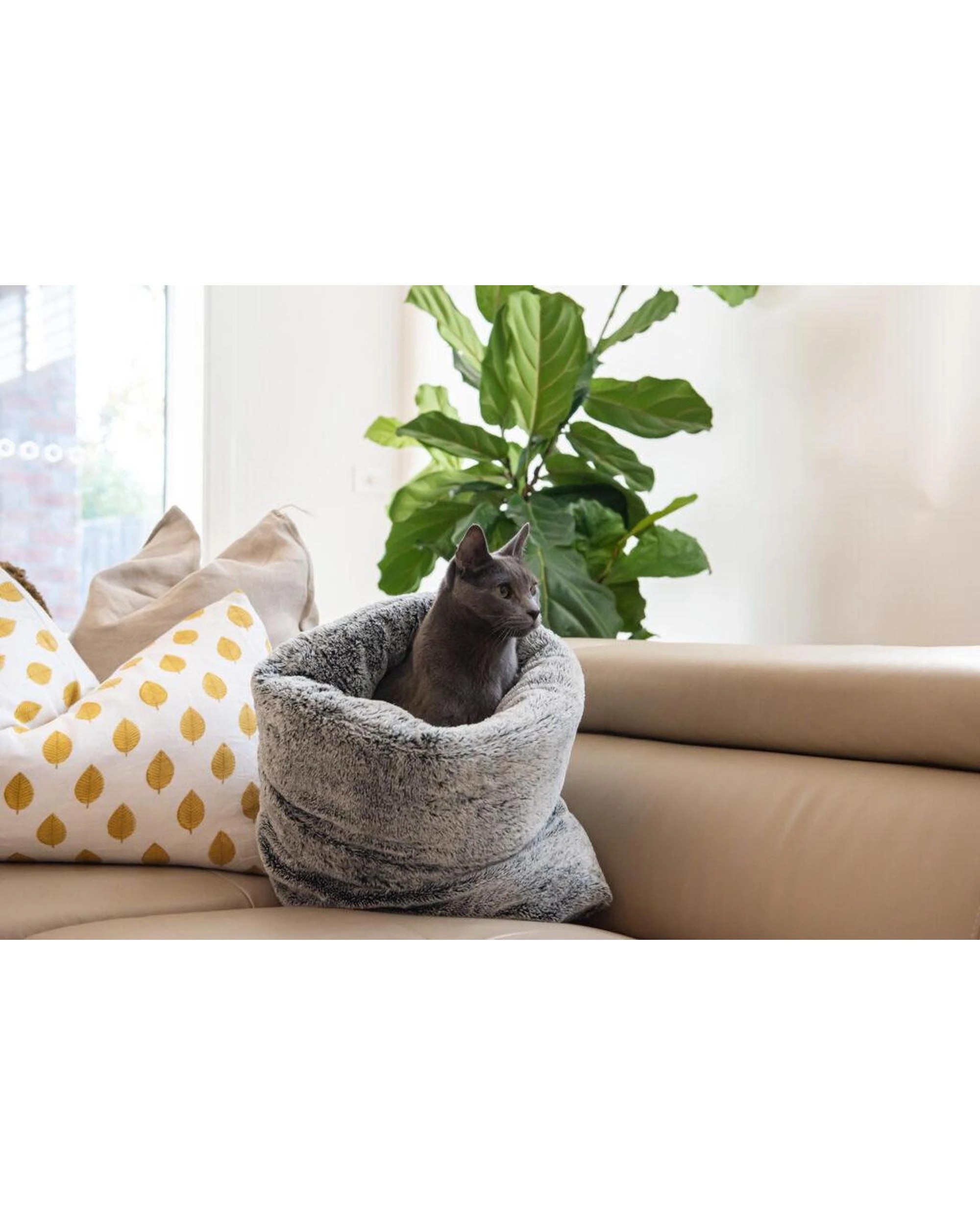 2 Superior Pet Cosy Pet Burrow for Cats & Small Dogs Artic Faux Fur - Grey, 2 of 7