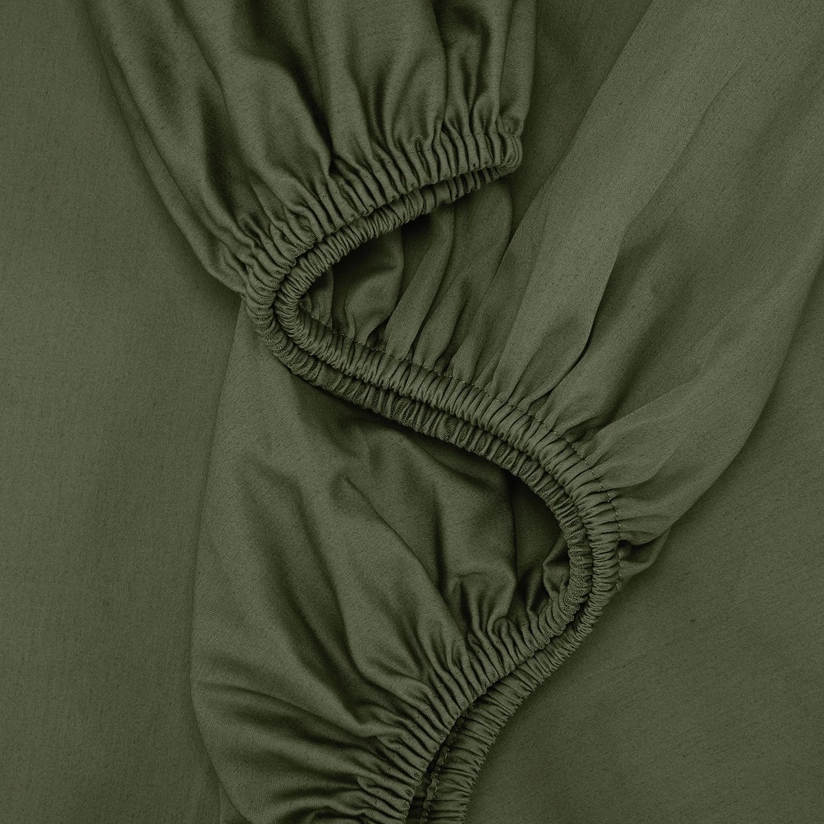 3 500 Thread Count Australian Grown Cotton Fitted Sheet - Double Bed, Forest, 3 of 4