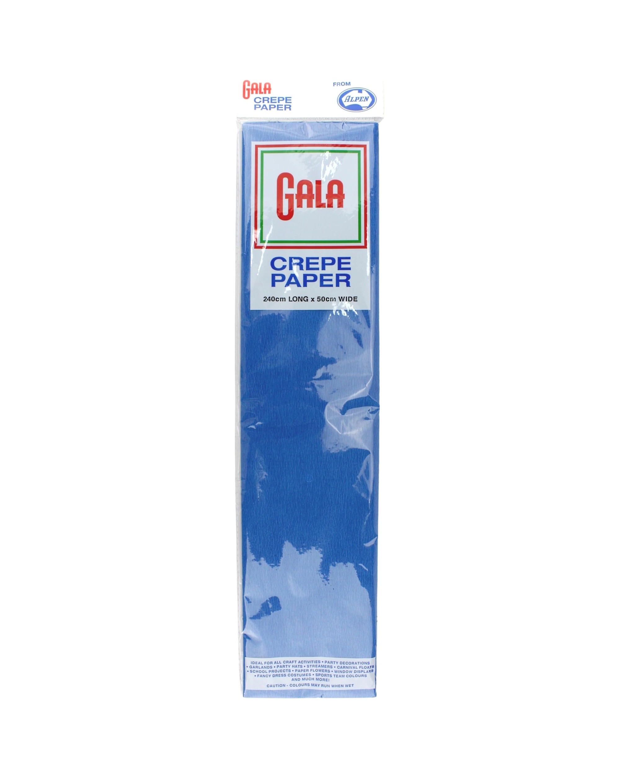 1 Alpen Gala French Blue Crepe Paper 240cm x 50cm 1 Sheet - Blue, 1 of 1