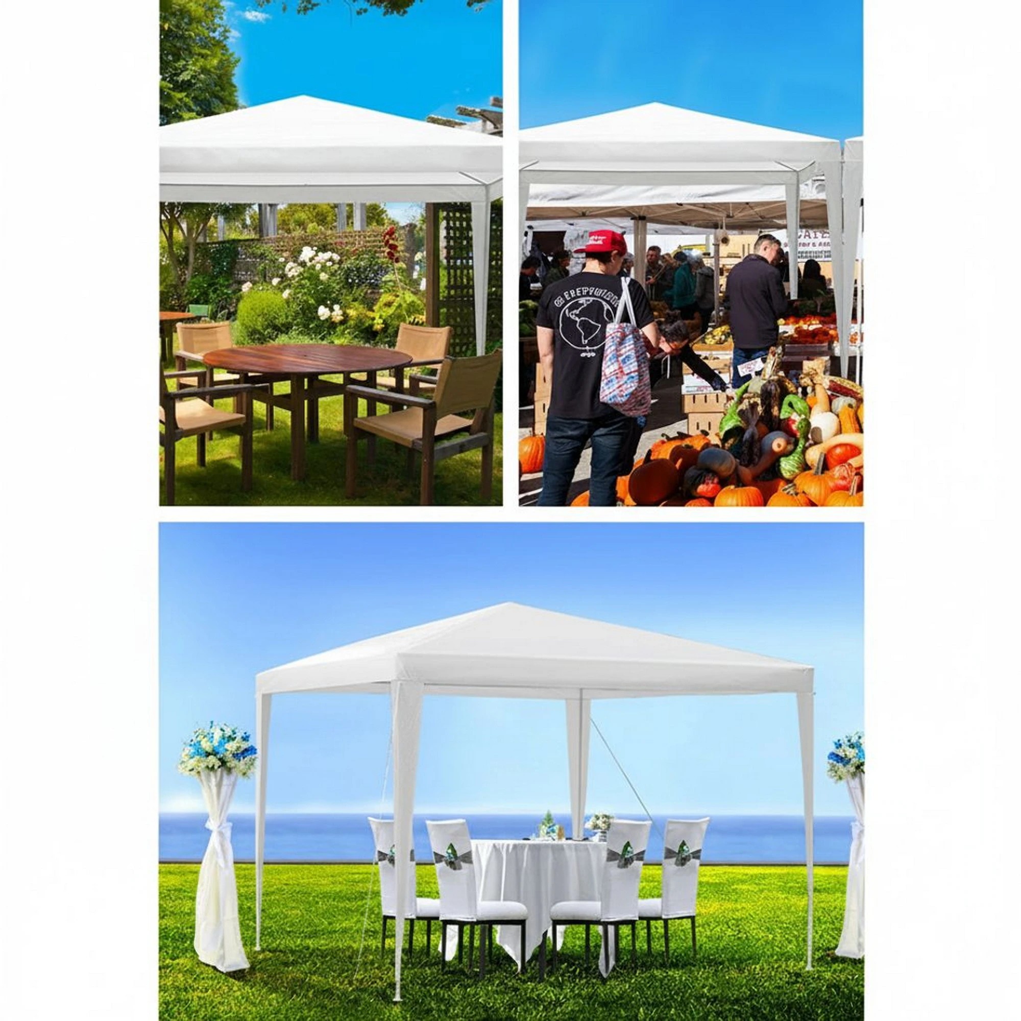 5 Instahut Gazebo  Wedding Party Marquee Tent Outdoor Event Camping Canopy Shade - White, 5 of 7