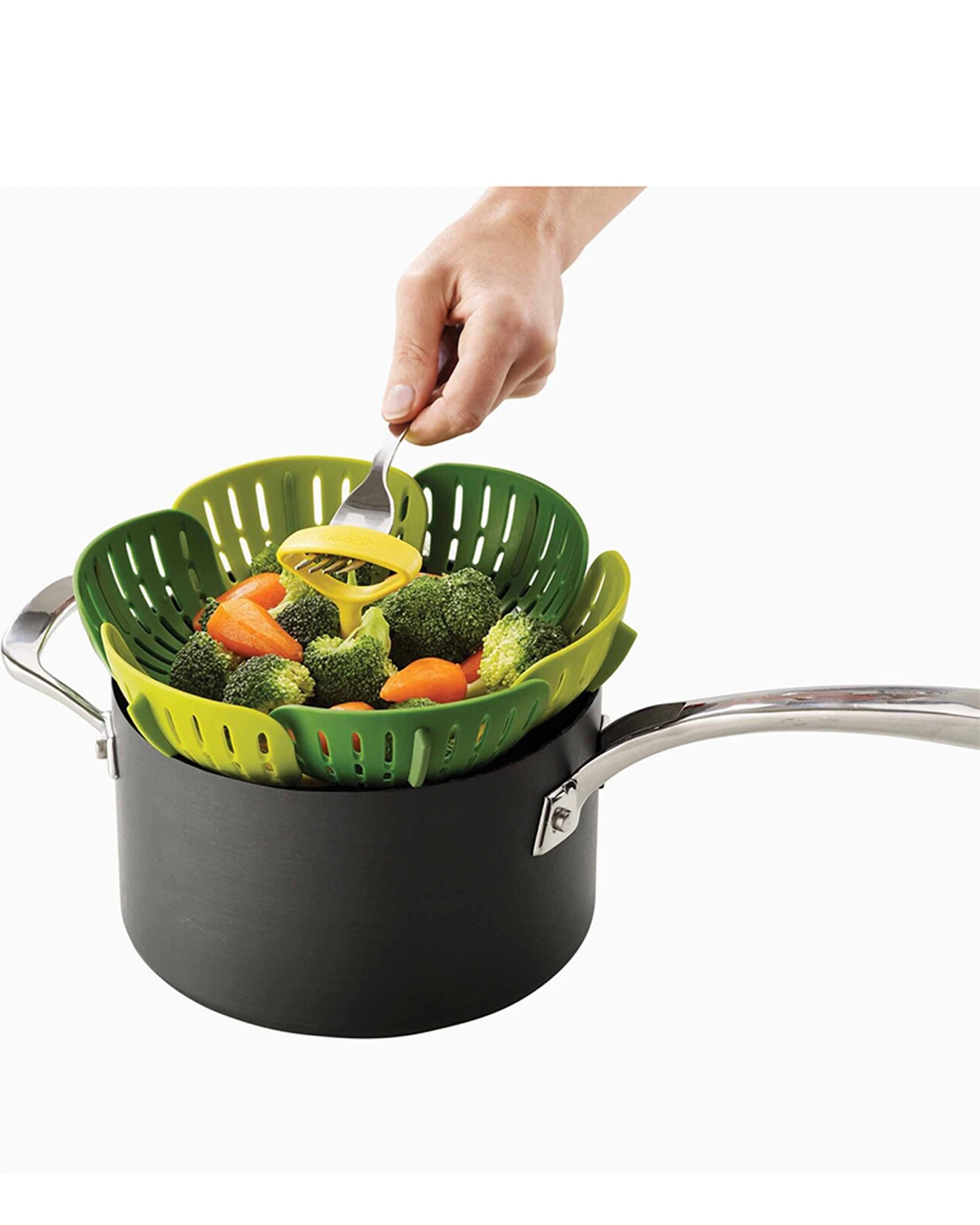 6 Joseph Joseph Bloom Folding Steamer Basket Self-Adjusting Heat Resistant - Green, 6 of 6