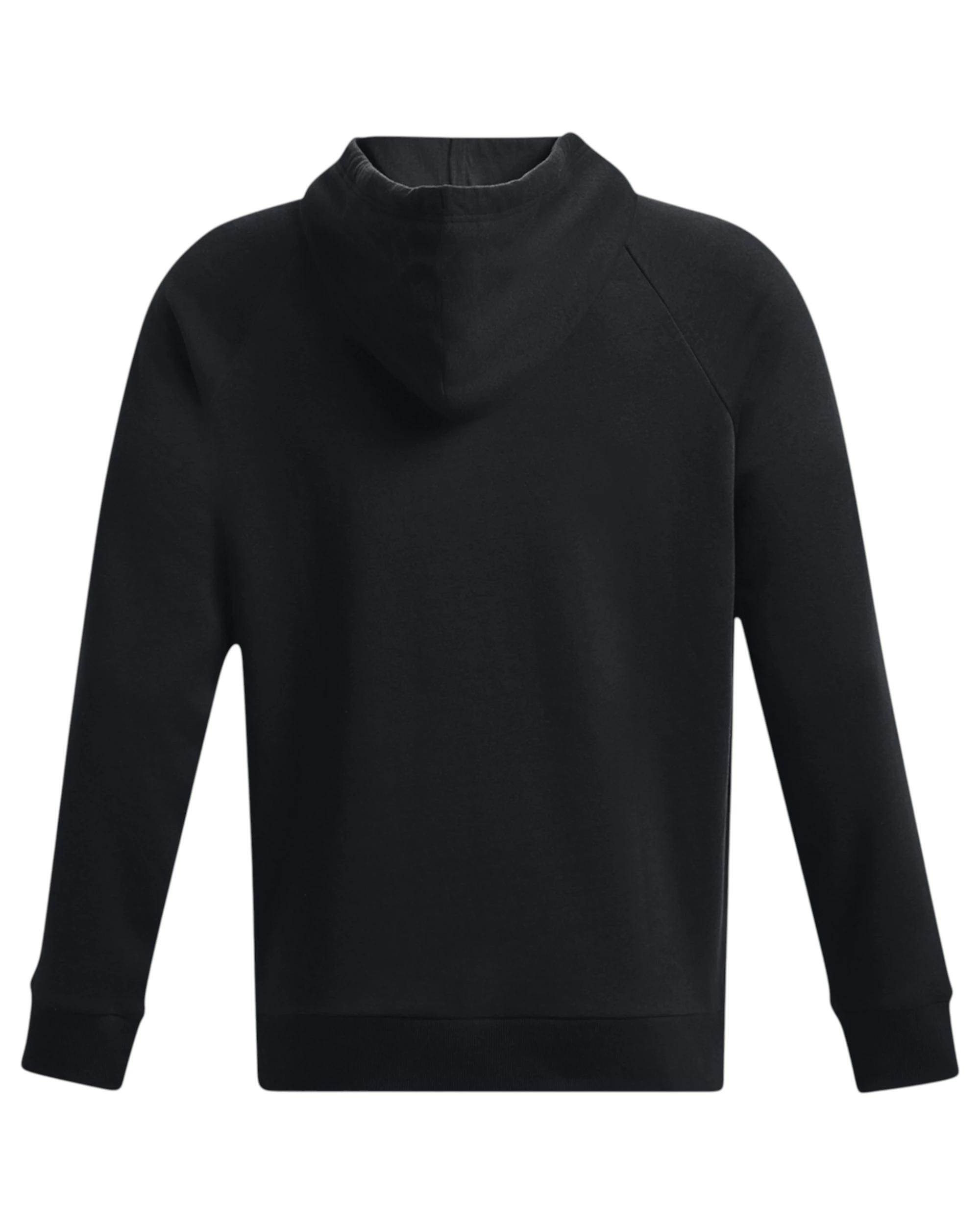 5 Under Armour Mens Rival Fleece Black/ White Hoodie BLACK, 5 of 6