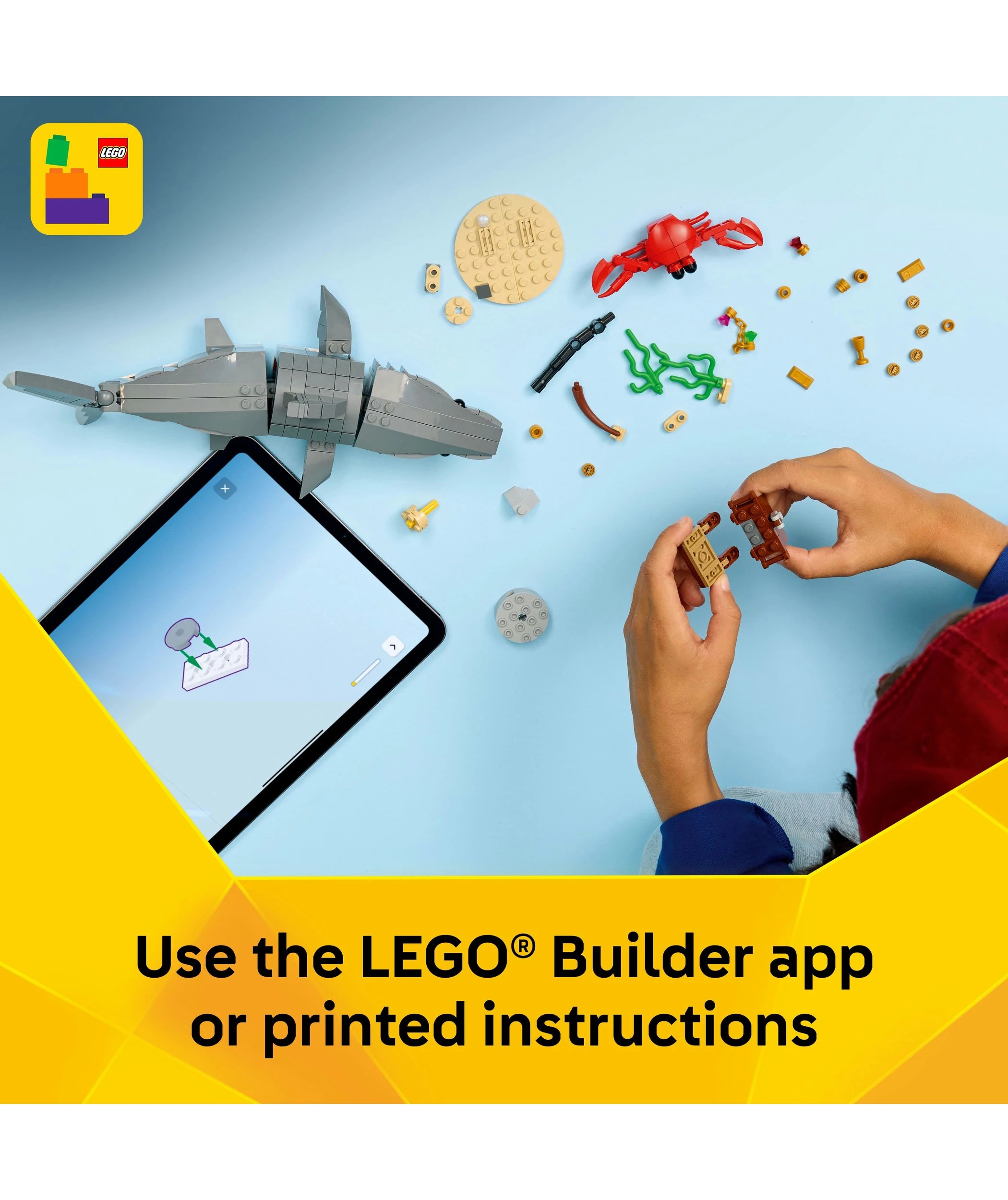 7 LEGO Creator 3 in 1 Fierce Shark with a Treasure Chest 31381, 7 of 10