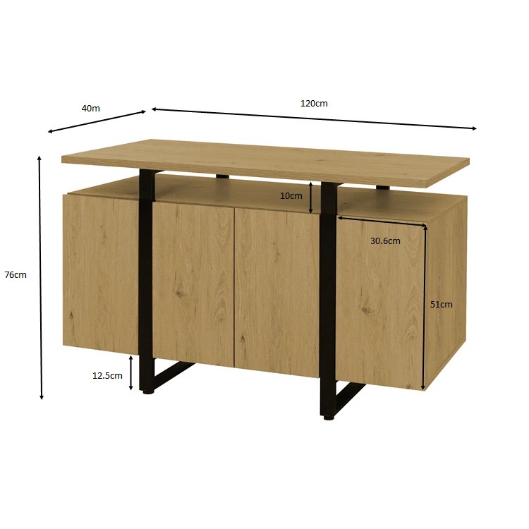 8 Wharf 4 Door Sideboard - Oak, 8 of 8