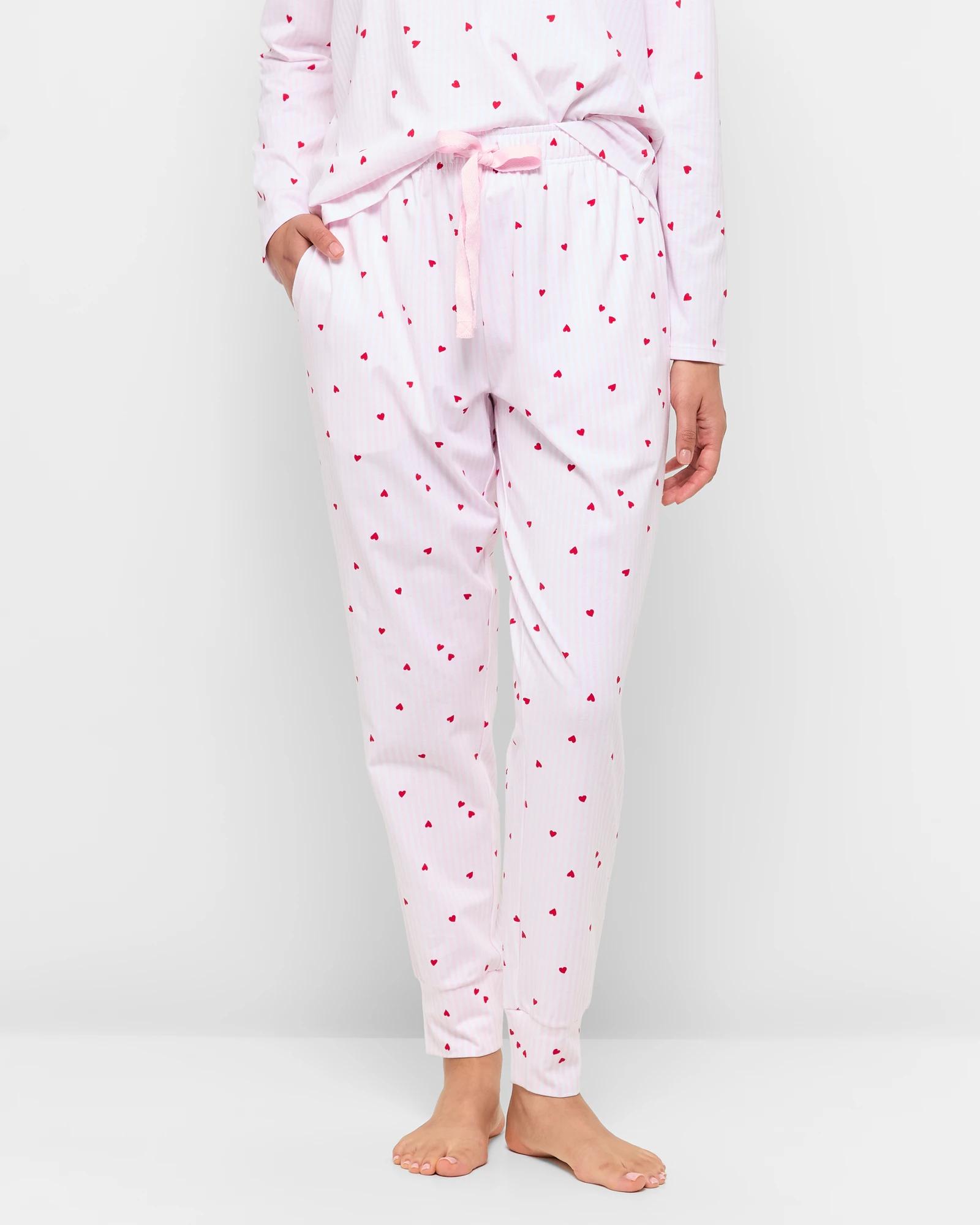 2 Target Australian Cotton Jersey Jogger Sleep Pants PINK HEARTS, 2 of 5
