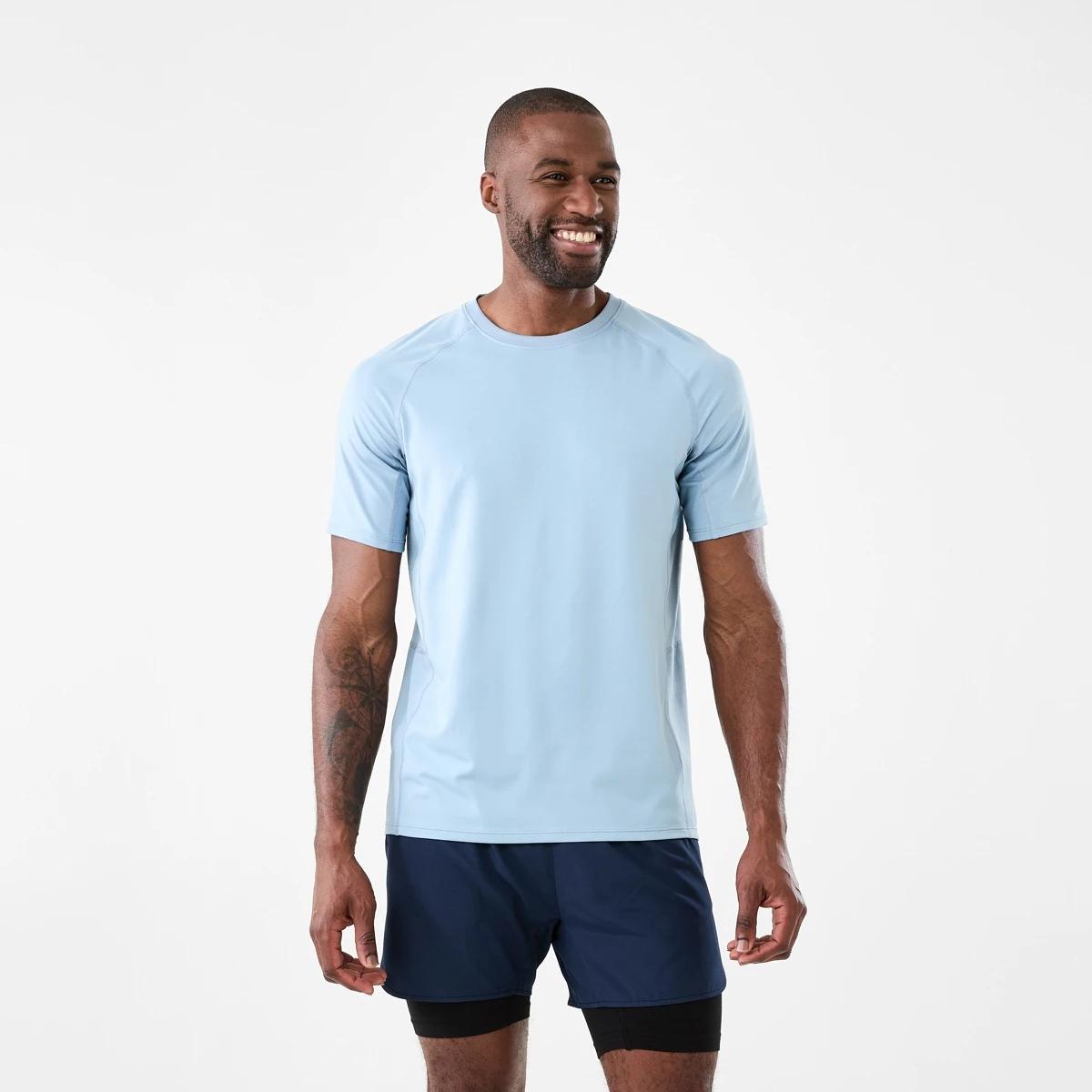 1 Active Mens Soft Touch T-shirt Blu Ash, 1 of 7