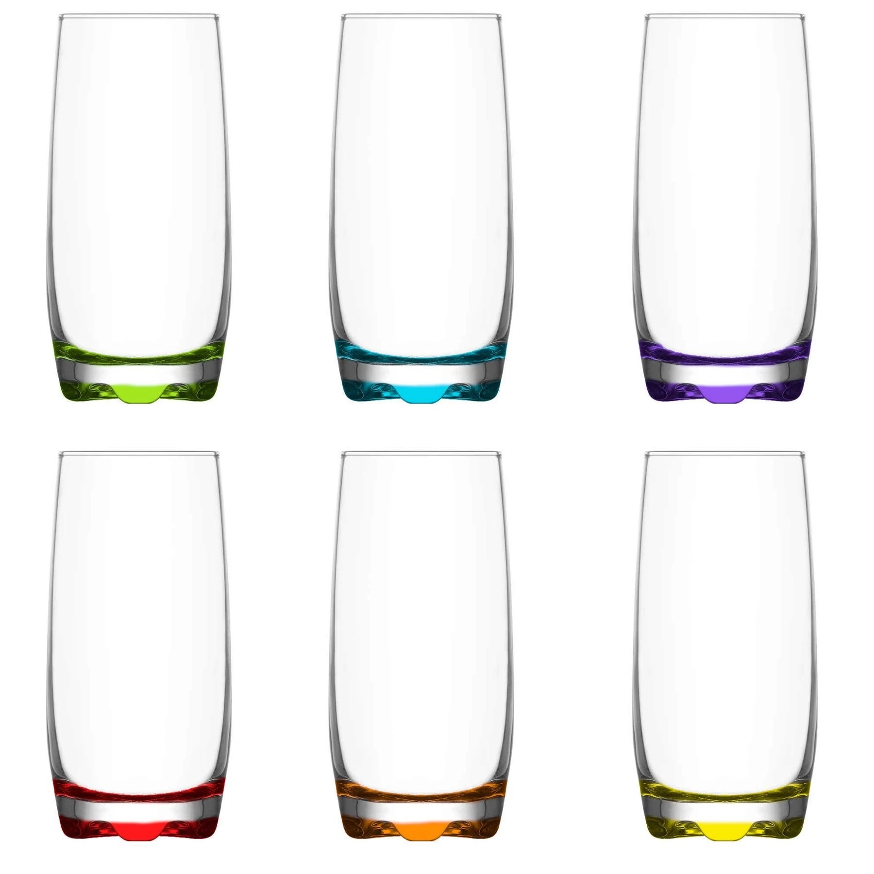 4 LAV Adora Highball Cocktail Glasses - 390ml - Pack of 6 Glasses - Multi, 4 of 6