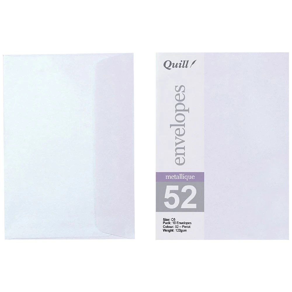 1 Quill C6 Envelopes Metallique Peridot 10 Pack, 1 of 2