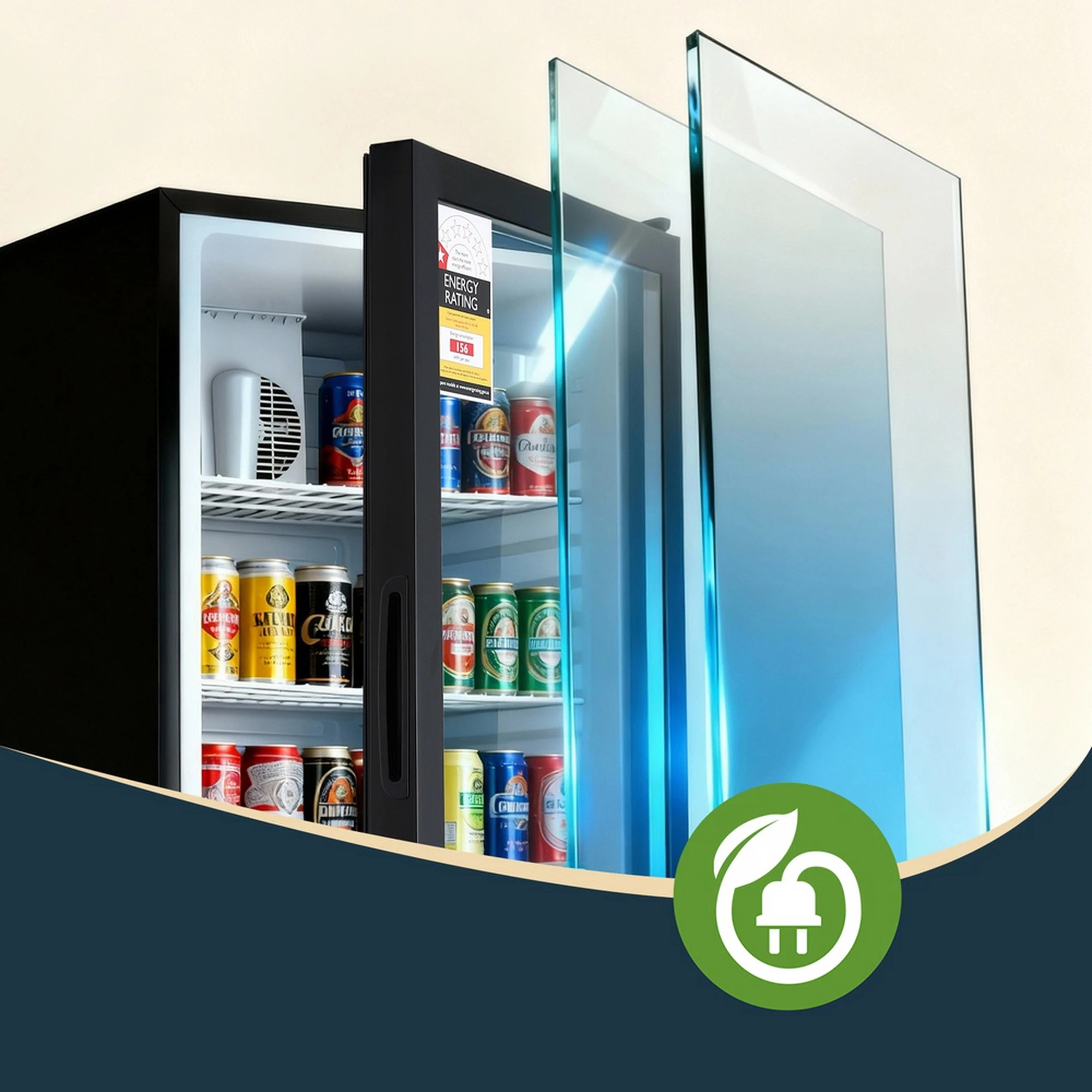 5 Devanti 105L Bar Fridge Glass Door Mini Fridge Countertop Cooler - Black, 5 of 7