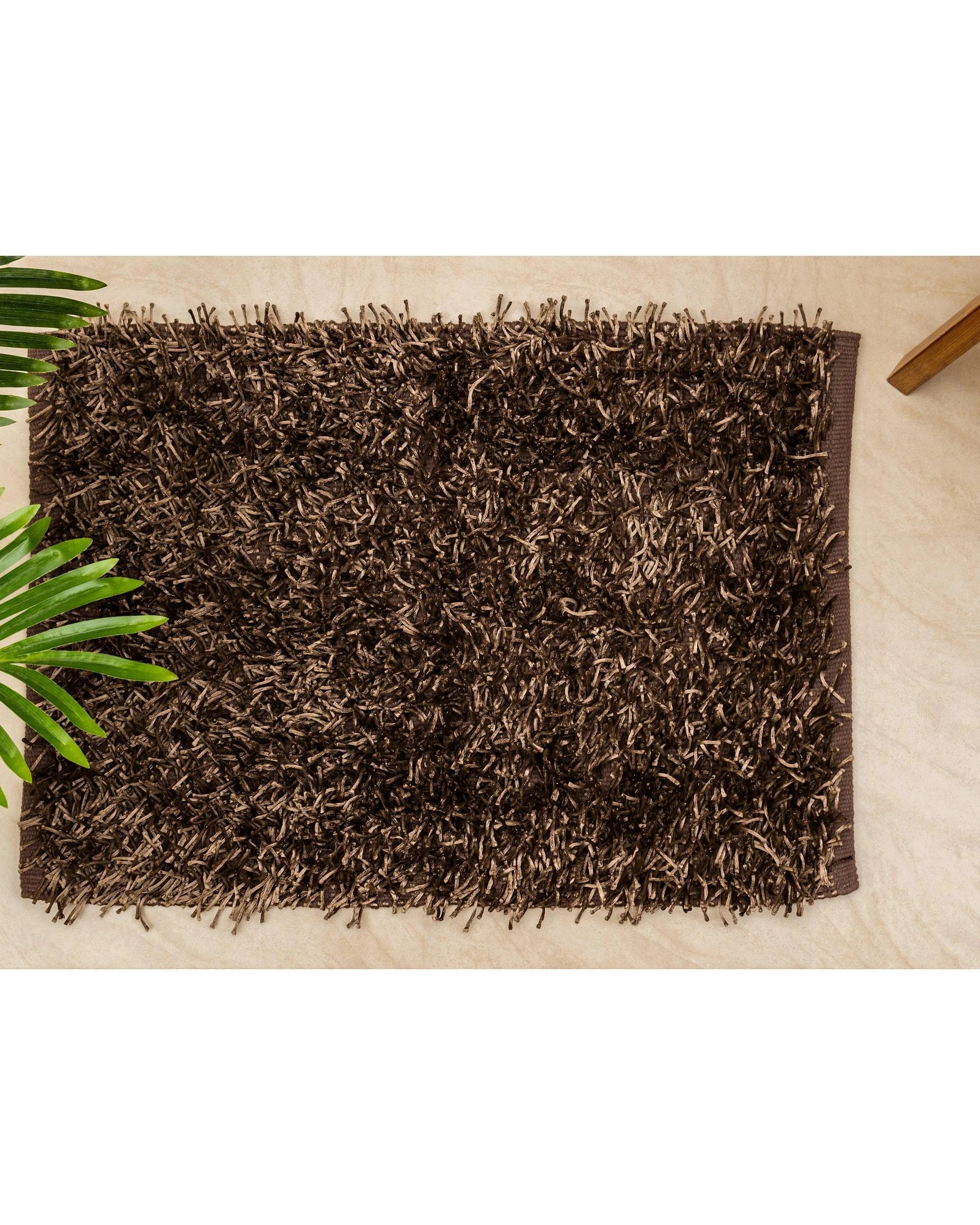 2 La Grace Home Luxury High Pile Soft Non Slip Bath Mat - Taupe, 2 of 6