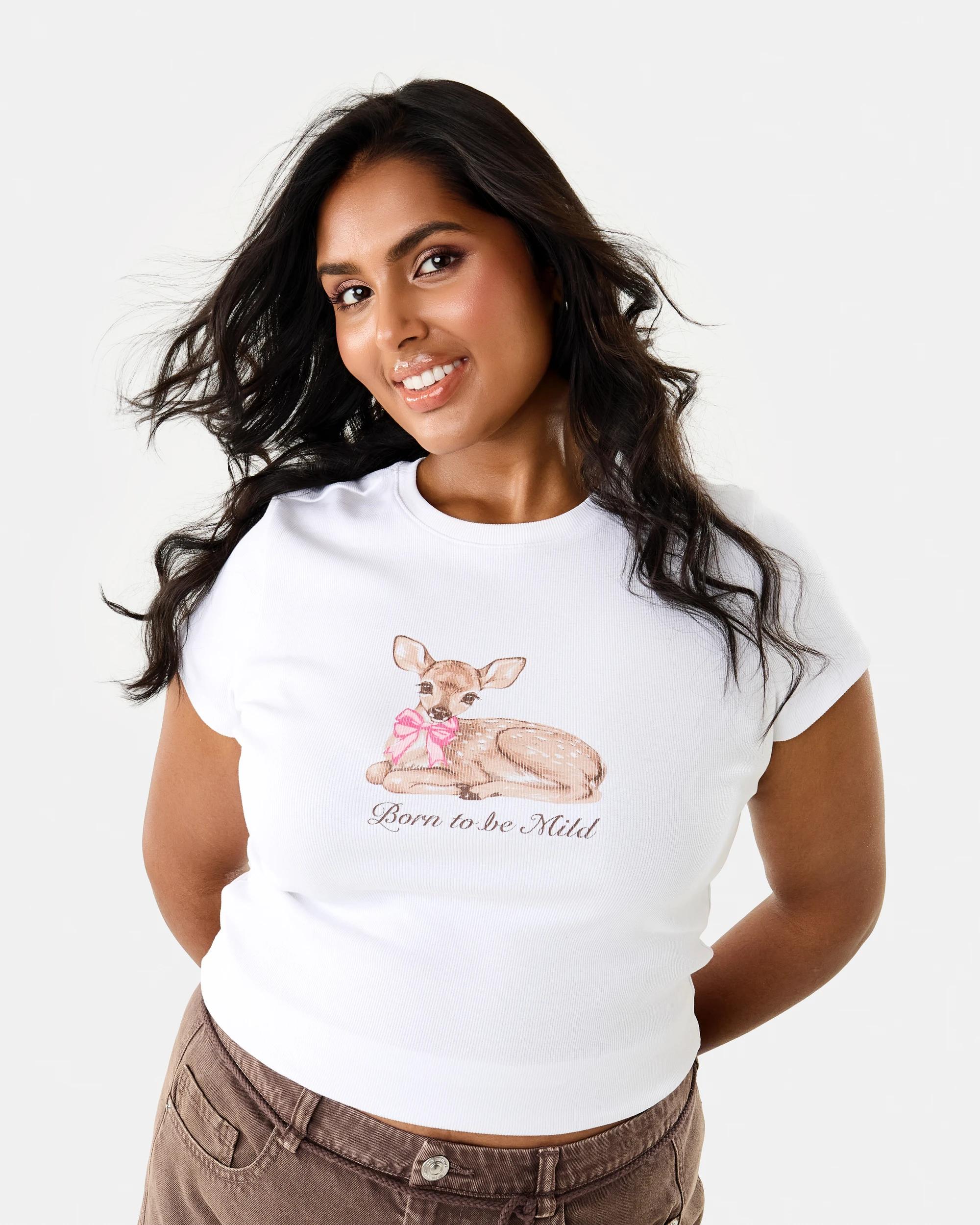 3 Neat Fit Print Rib T-shirt Deer, 3 of 10