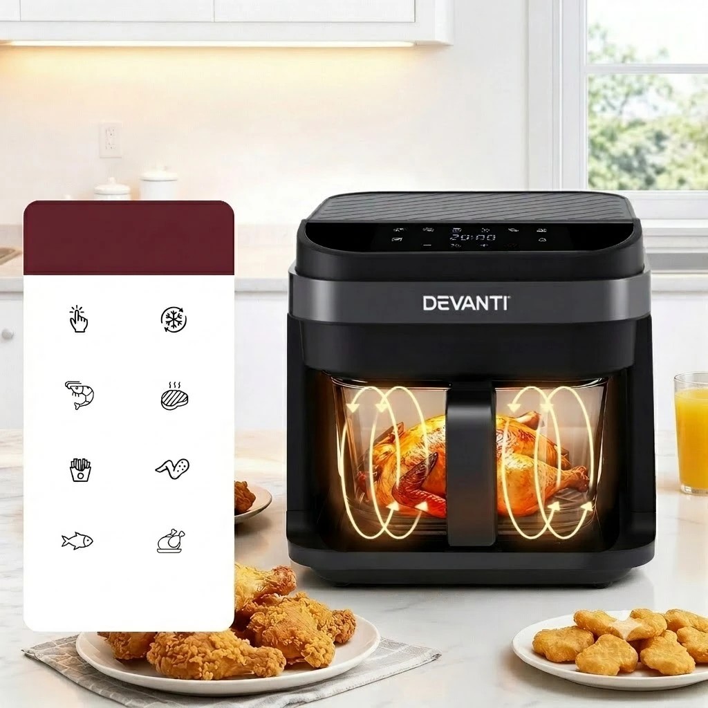 6 Devanti Air Fryer 5.5L Touch Control Electric Cooker 1200W - Multi, 6 of 7
