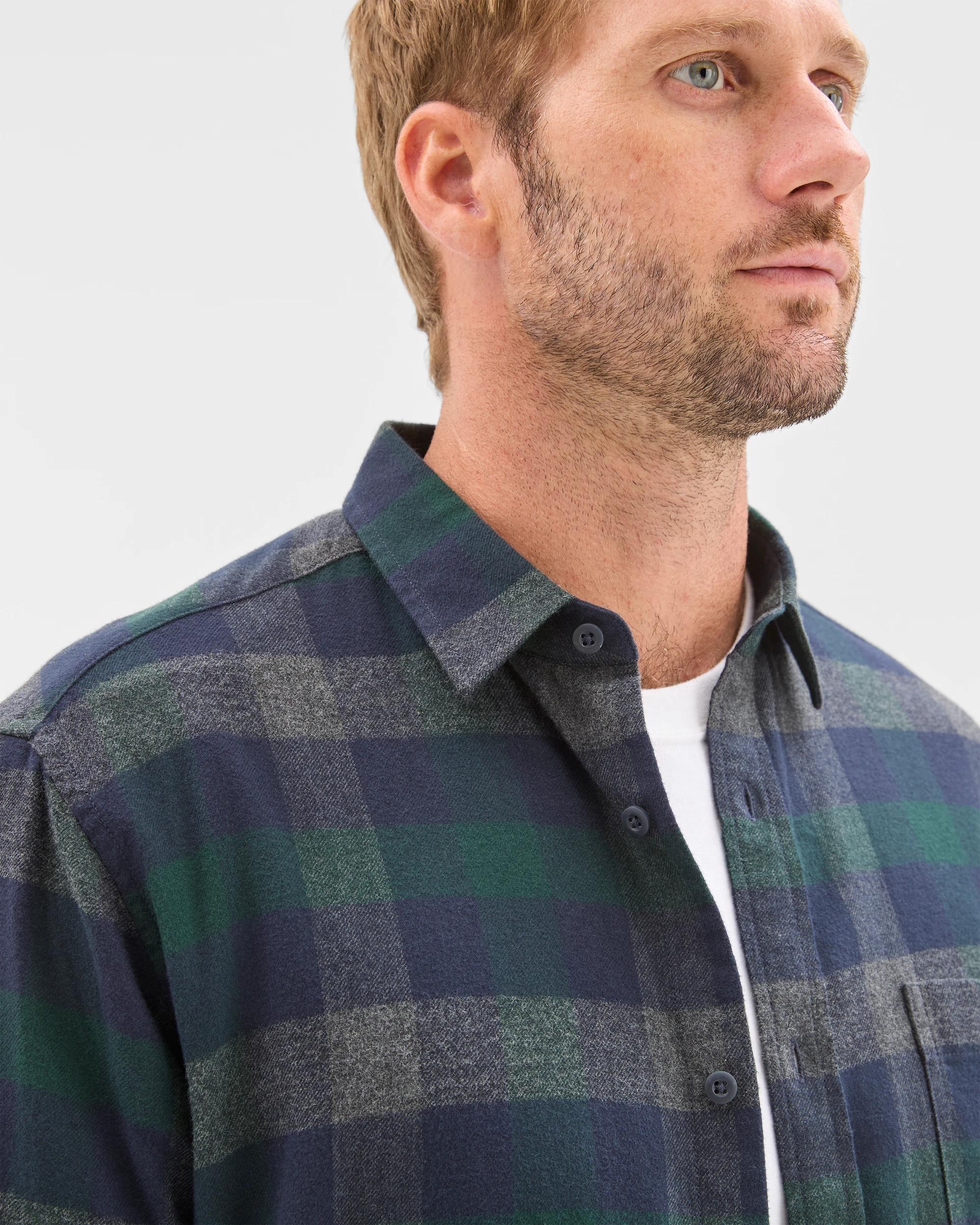 4 Target Australian Cotton Long Sleeve Flannelette Shirt WINTER GREEN, 4 of 5