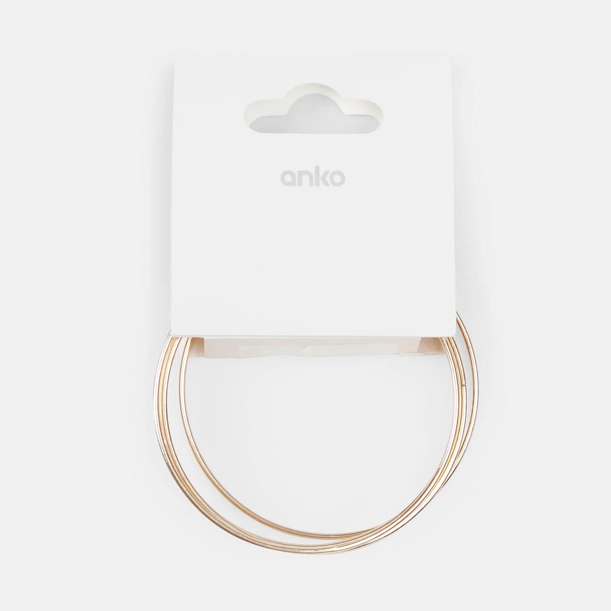 4 5 Pack Thin Bangles Gold, 4 of 4