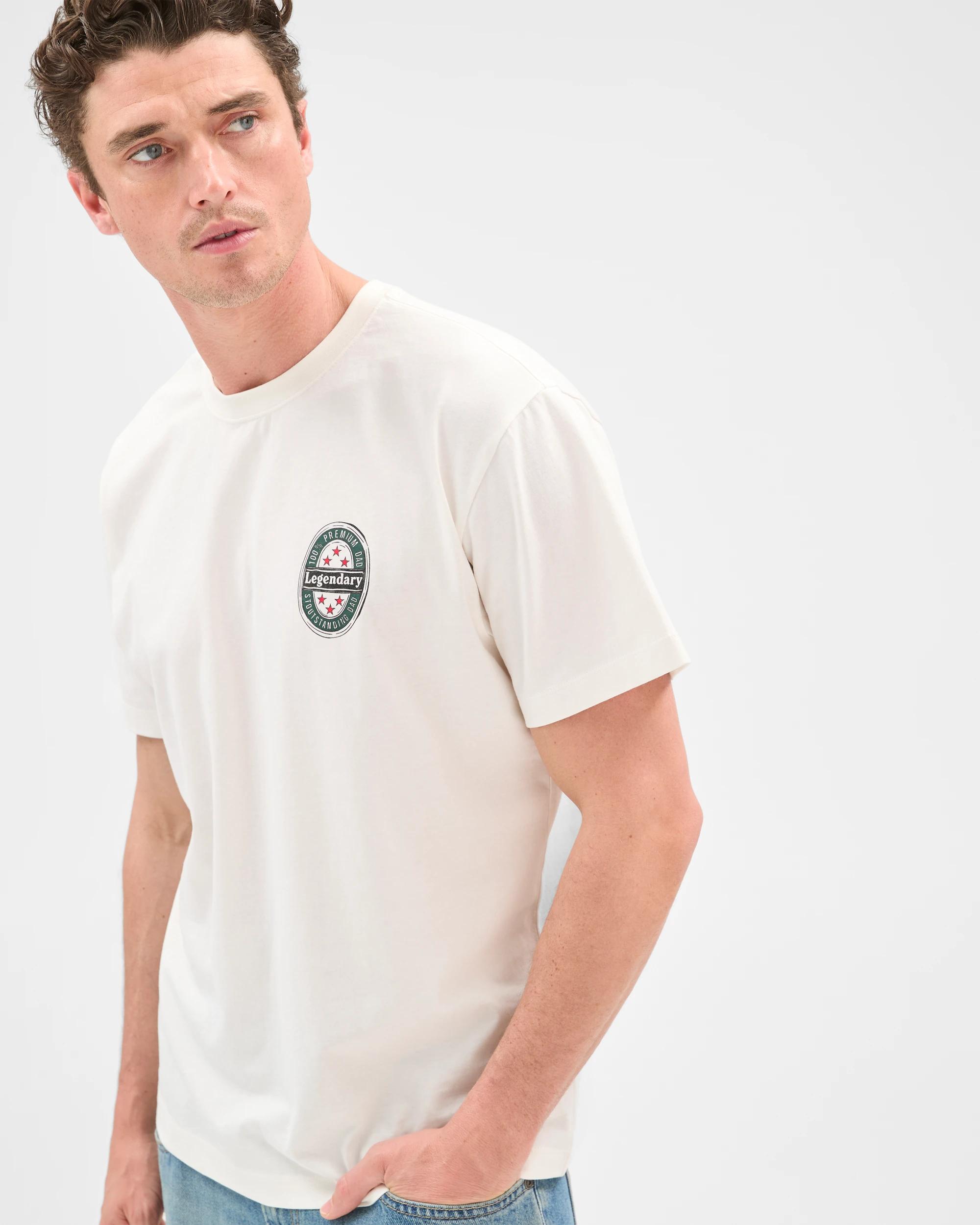 6 Target Man Australian Cotton Short Sleeve T-Shirt WHITE LAGER THAN LIFE, 6 of 6