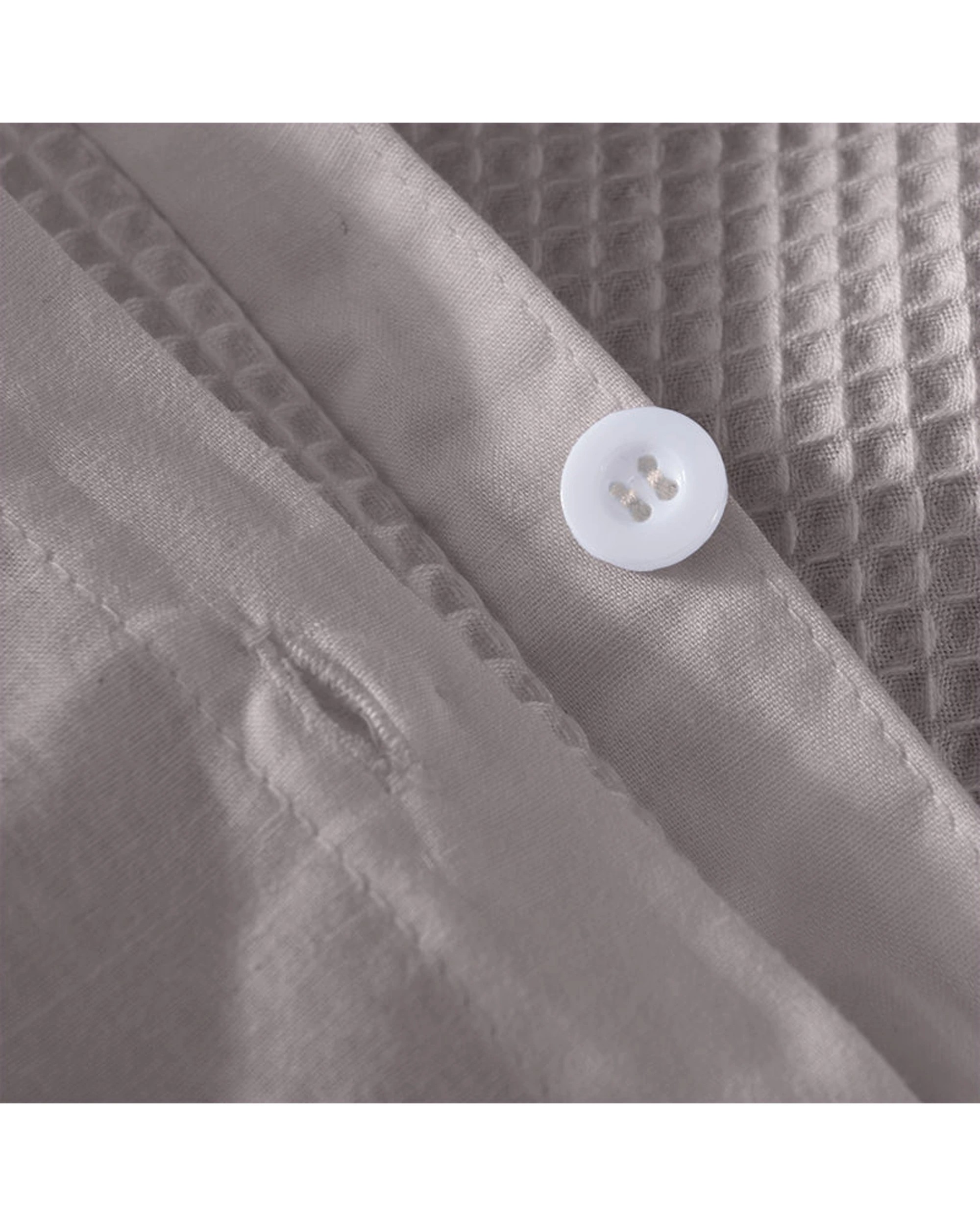5 Cotton More Waffle Quilt Cover Set 100% Premium Cotton 240gsm Single Light Mocha - Beige, 5 of 5