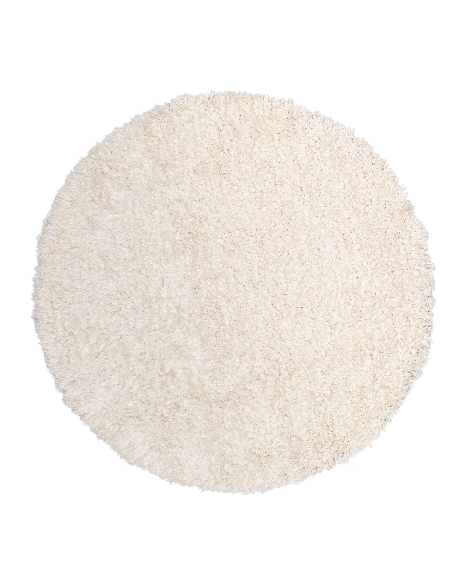 1 Loopsie Tamale Shag Round Rug-240cm x 240cm - White, 1 of 8