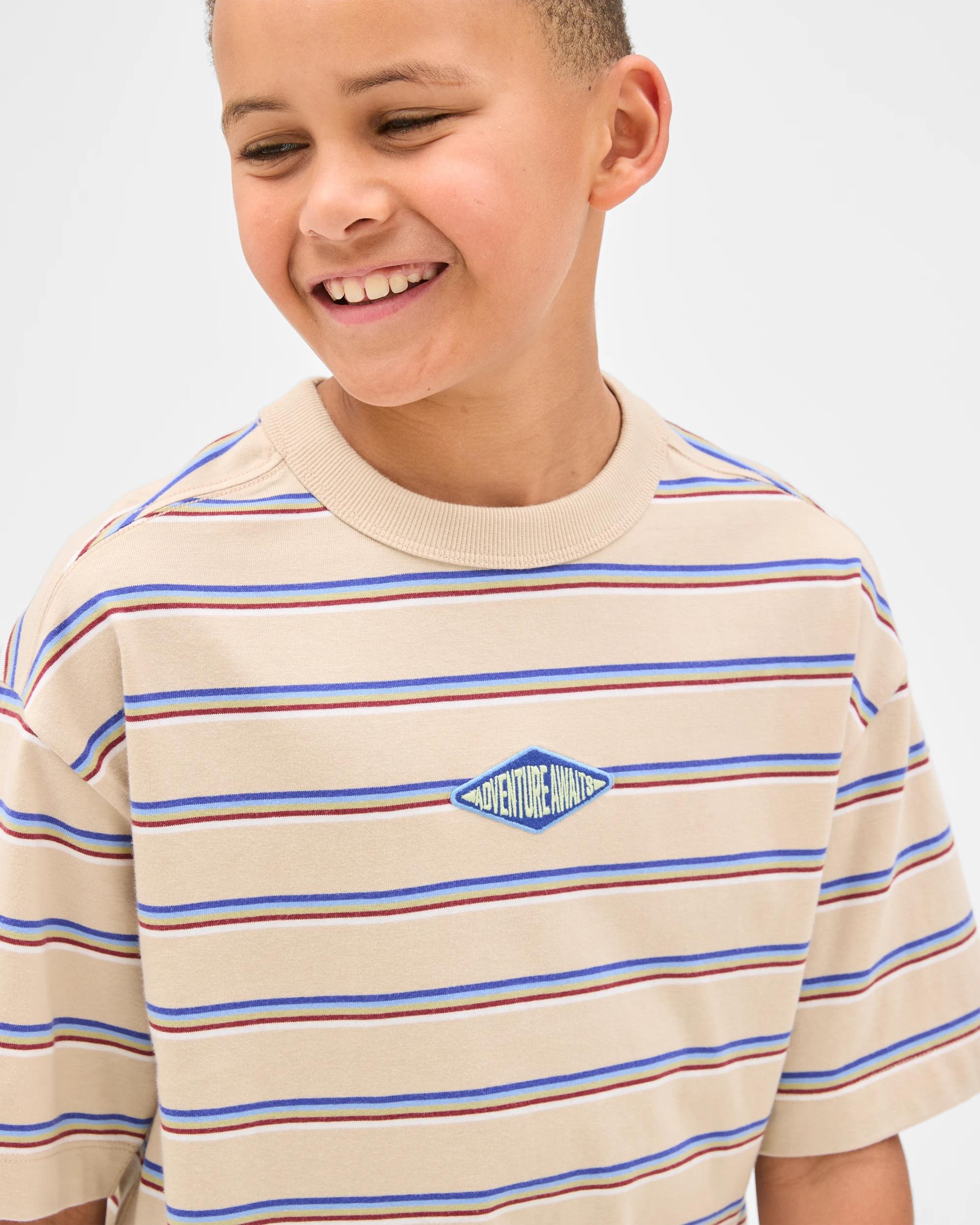 5 Target Kids Australian Cotton Oversized Striped T-Shirt NEUTRAL, 5 of 7