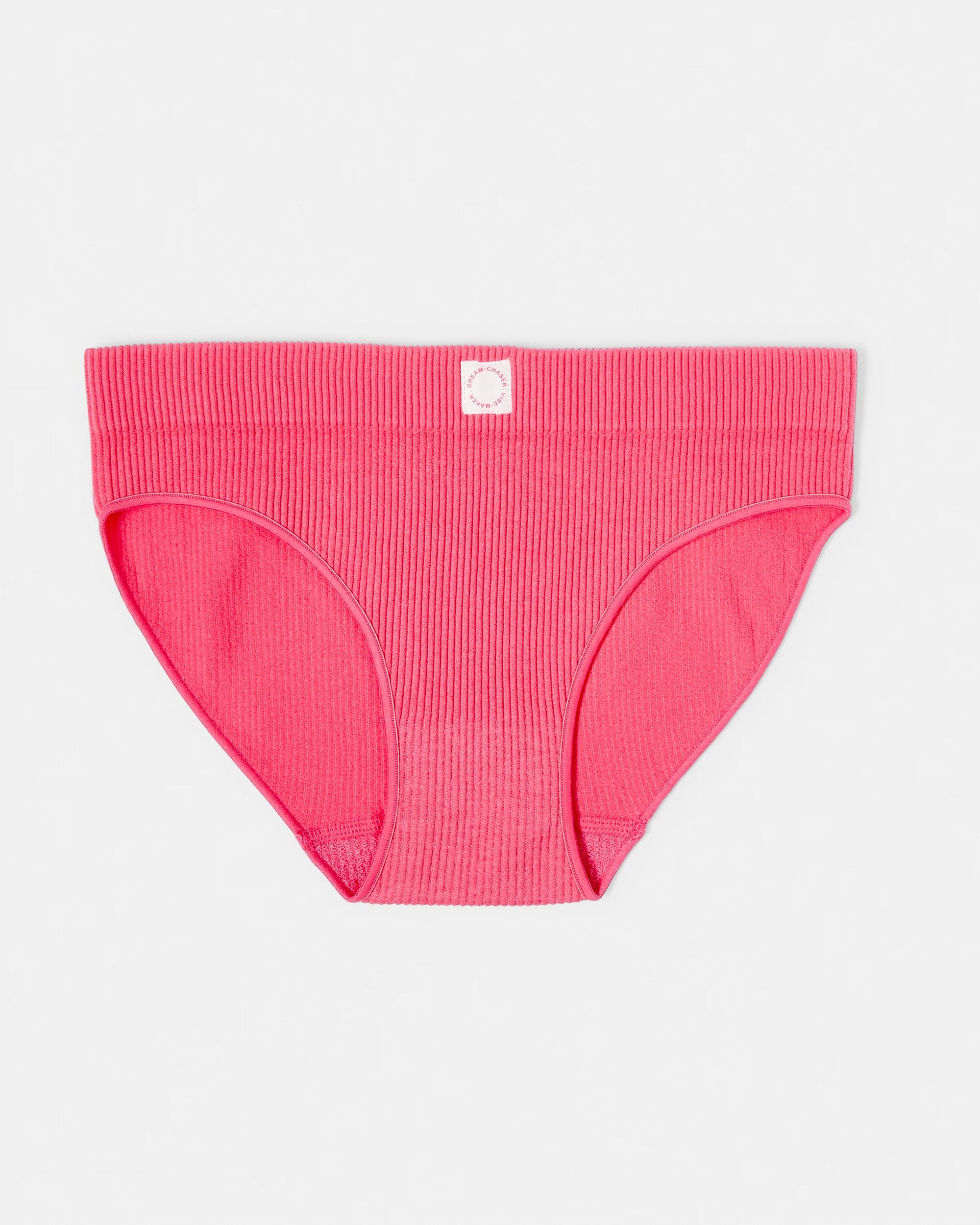 5 3 Pack Rib Seamfree Briefs Peach/red, 5 of 5