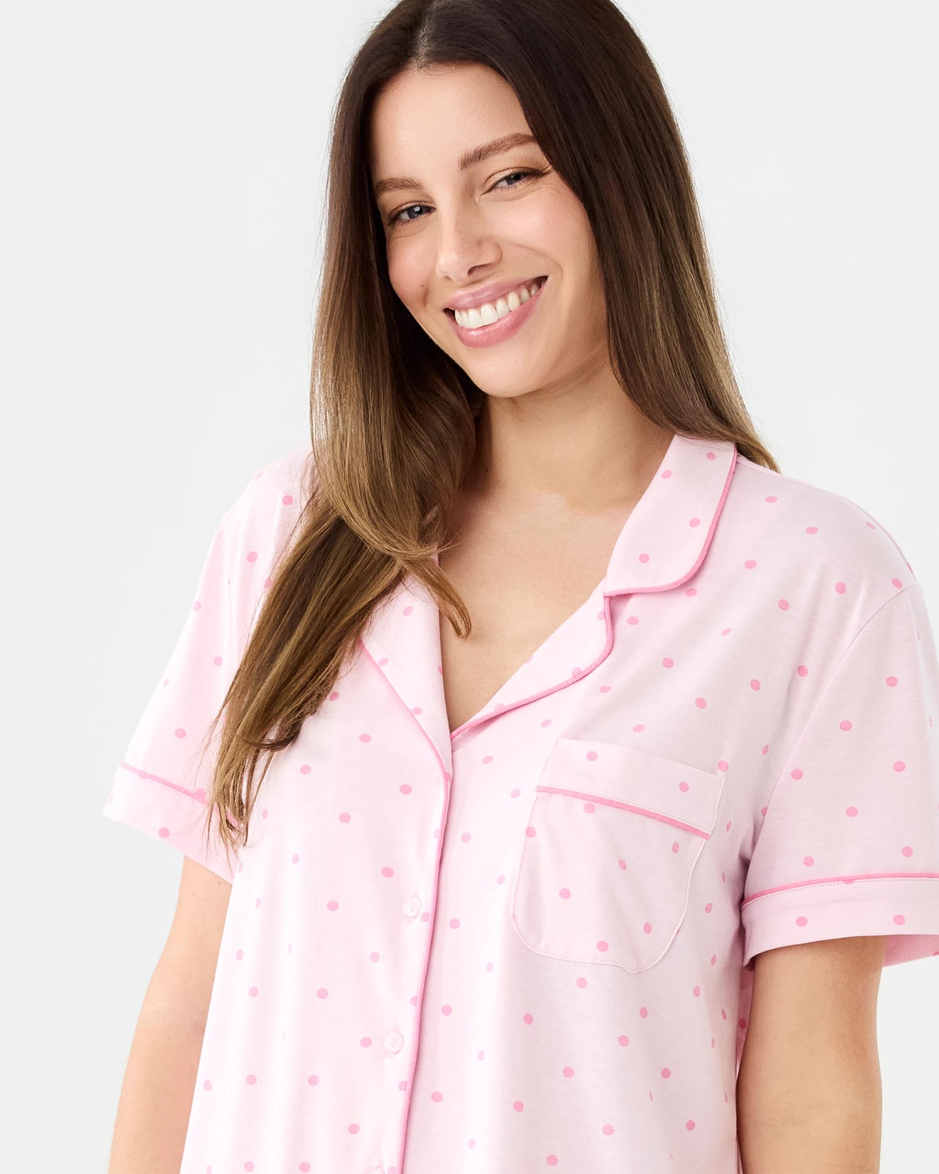 4 Short Sleeve Top and Shorts Comfort Pyjama Set Mini Spot, 4 of 7