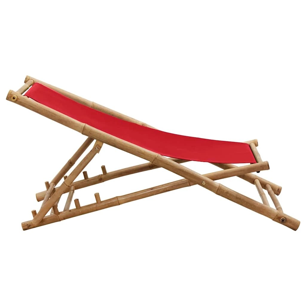 5 vidaXL Deck chair Foldable - Red, 5 of 9
