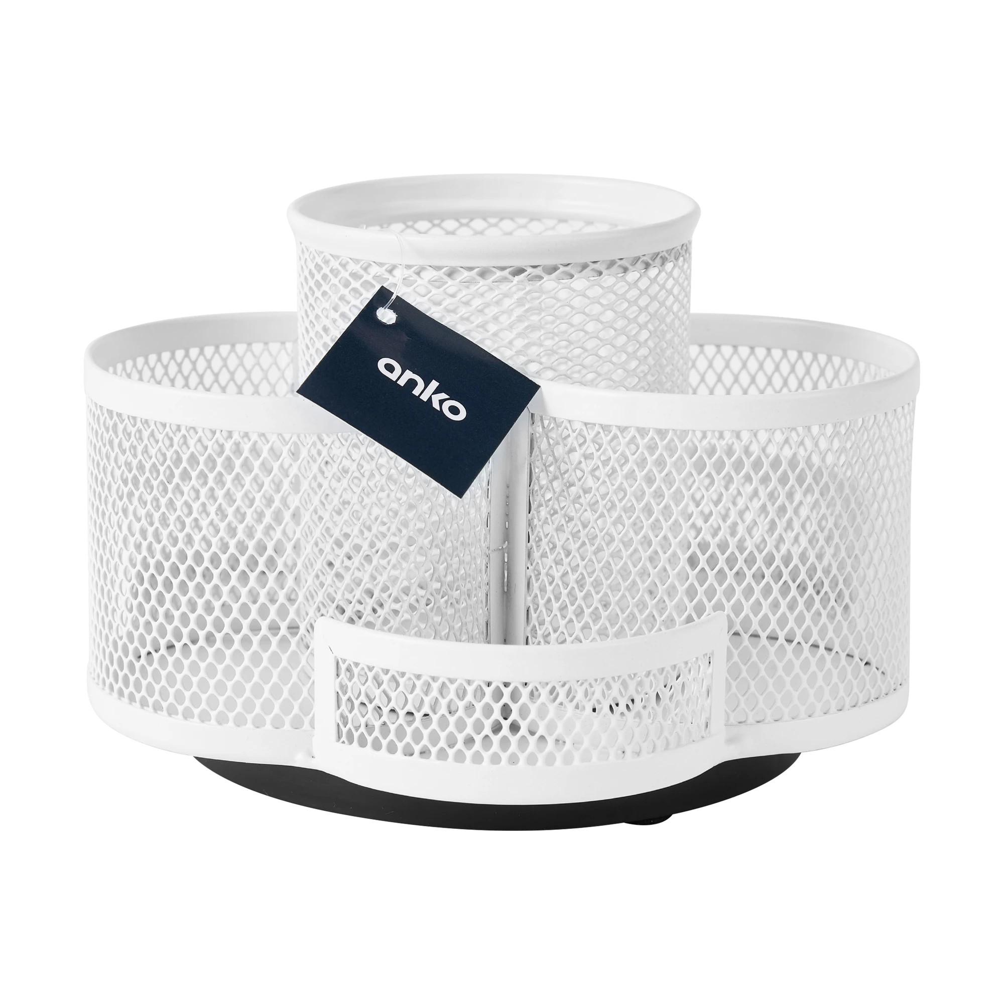 6 Rotating Mesh Pen Caddy - White, 6 of 6