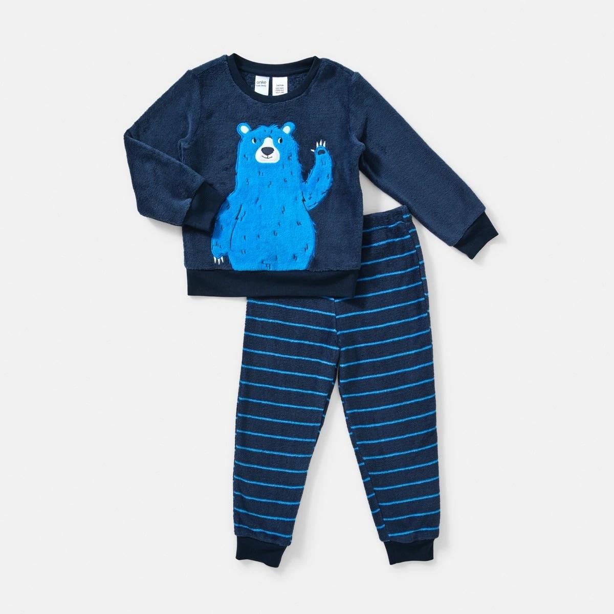 5 Fluffy Pyjama Set Nvy Bear, 5 of 8