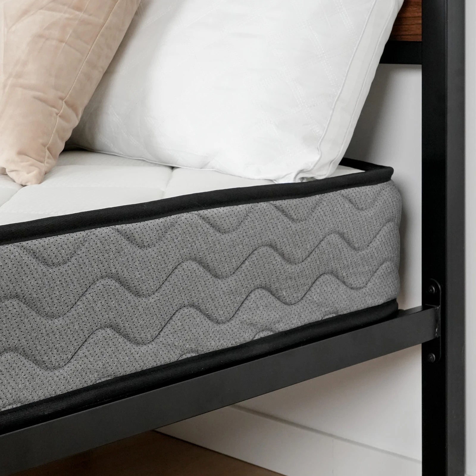 5 Advwin Single Size Metal Bed Frame and Single Mattress 16cm - White, 5 of 7